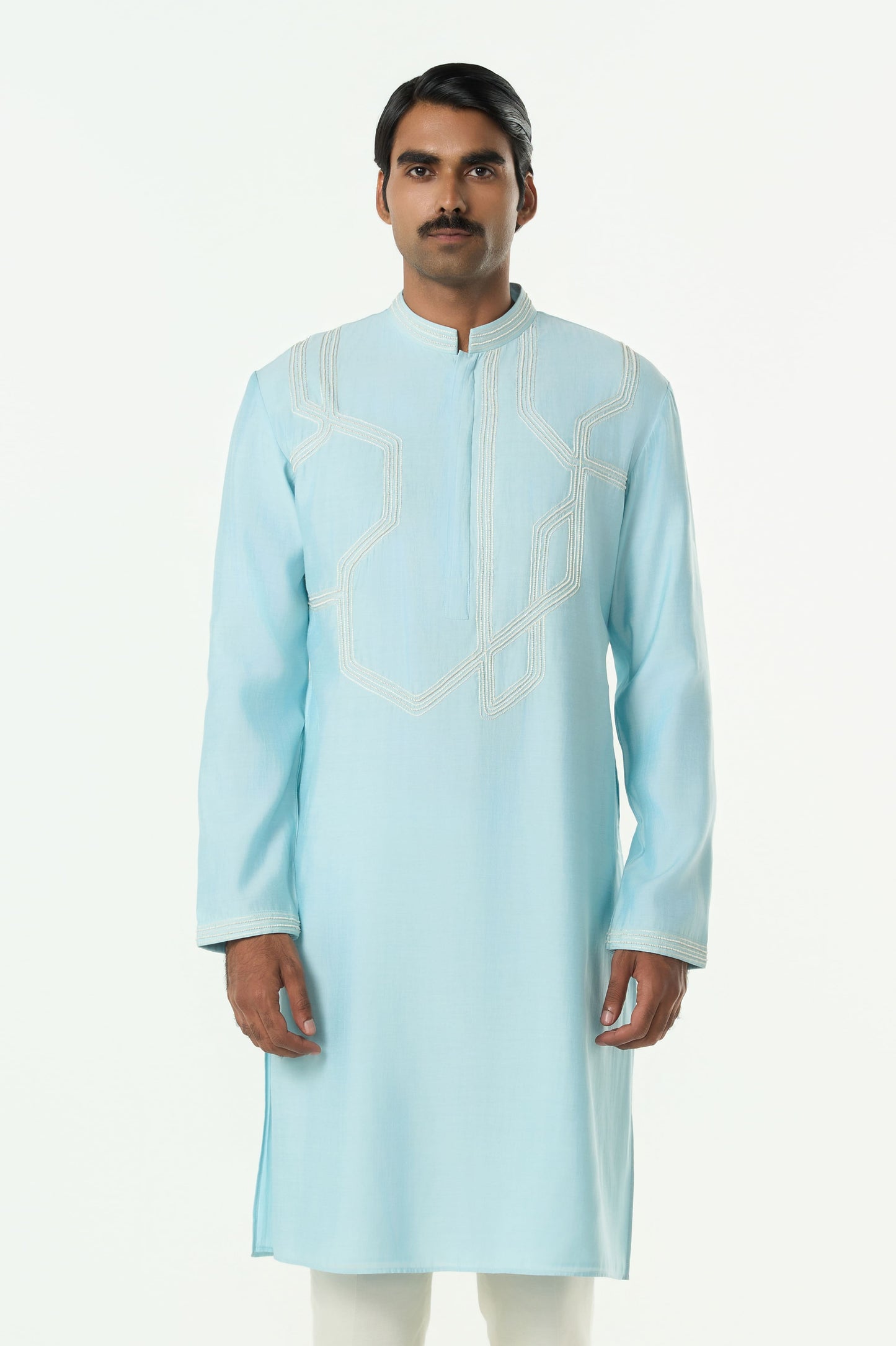 Meta Twist Kurta - Pastel Blue