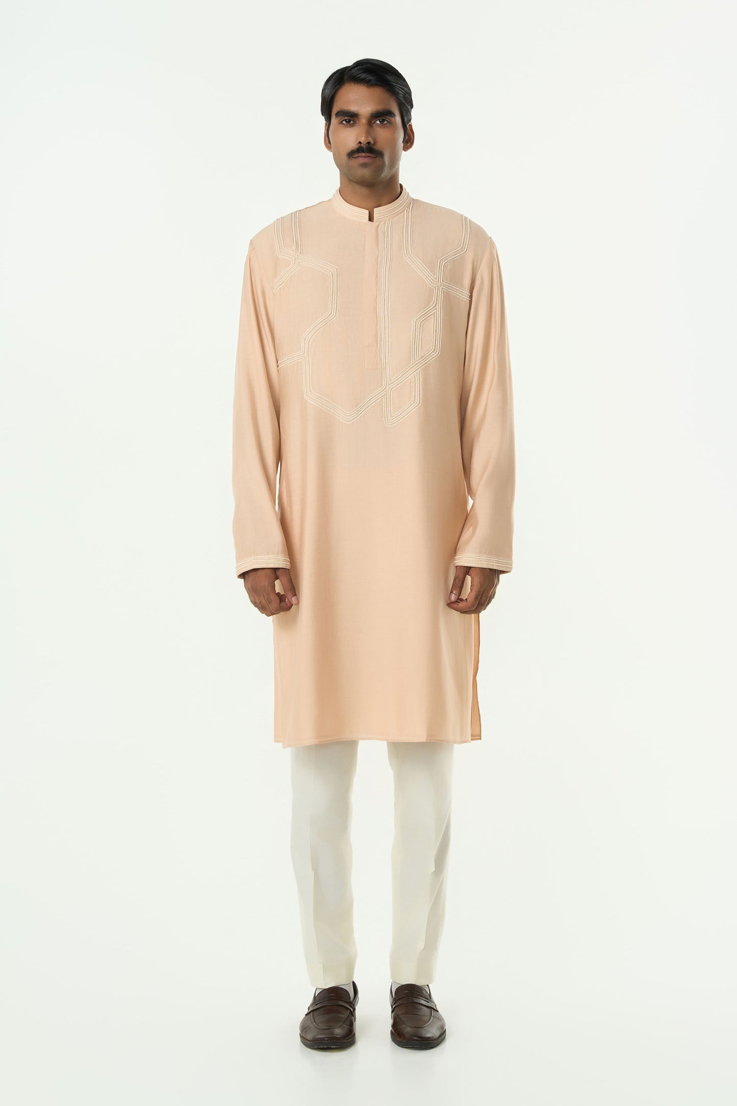 Meta Twist Kurta - Beige