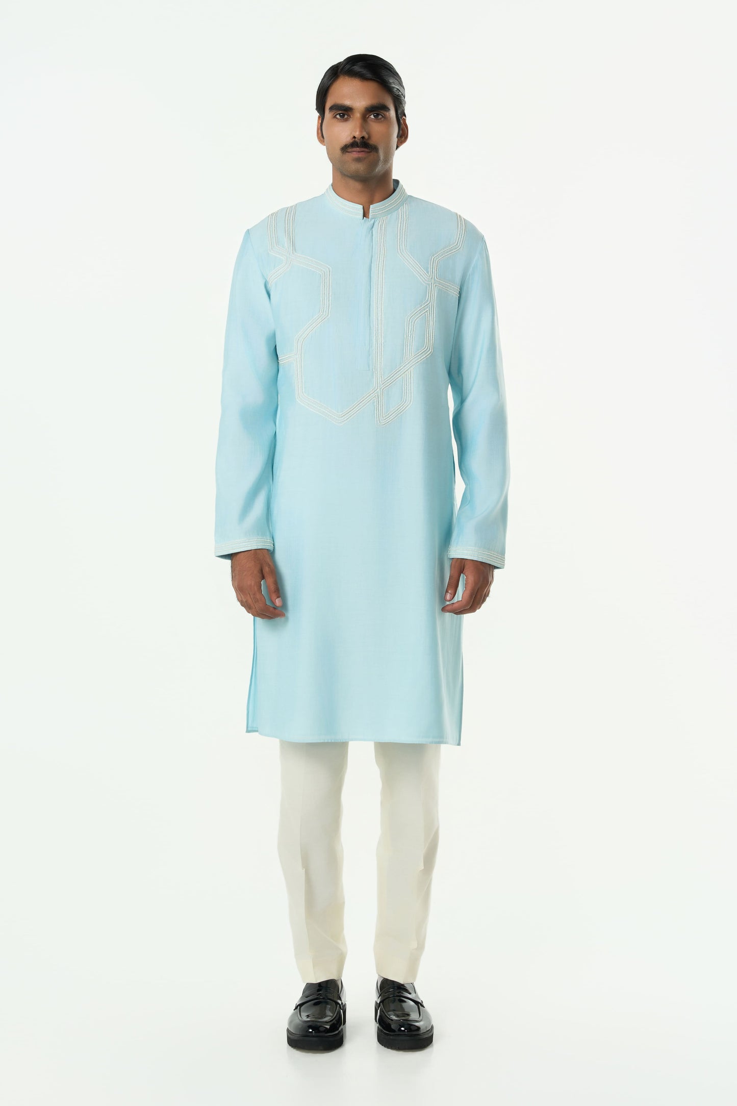 Meta Twist Kurta - Pastel Blue