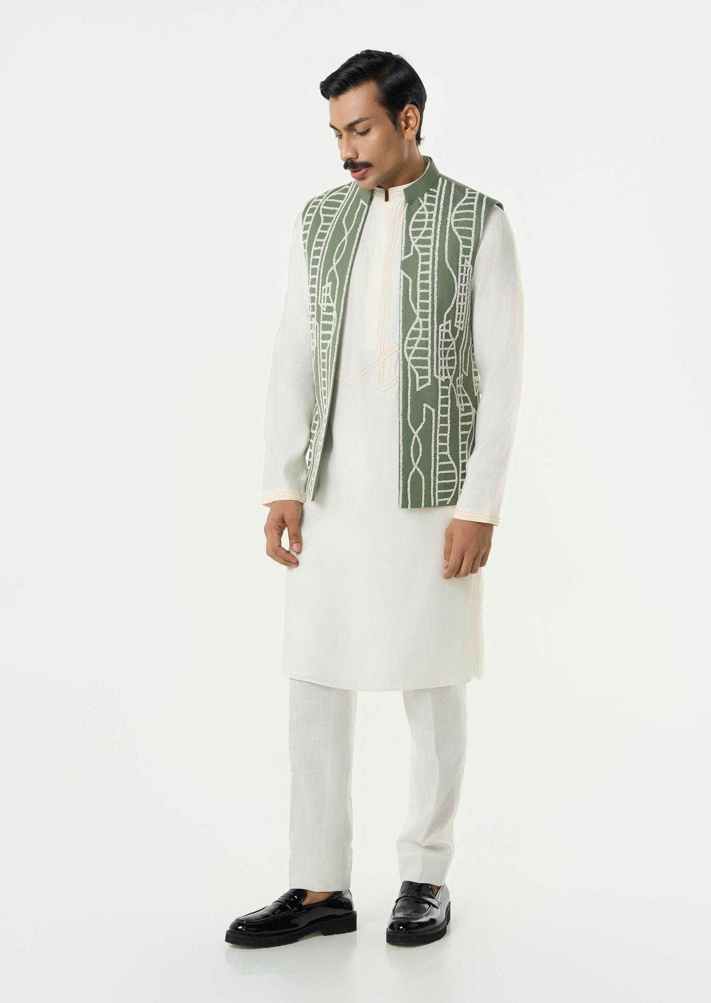Grill Grid Bandi Jacket - Sage Green
