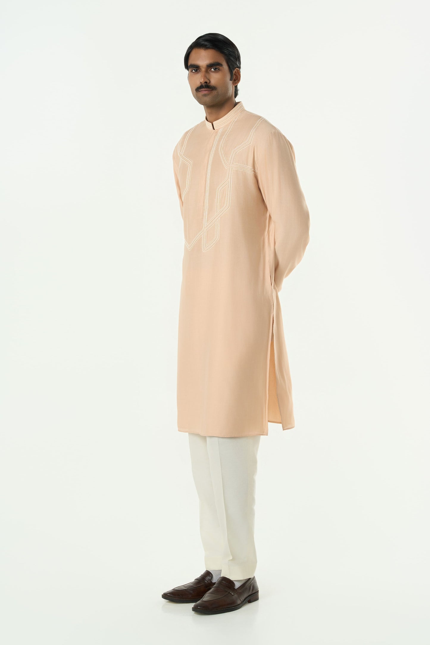 Meta Twist Kurta - Beige