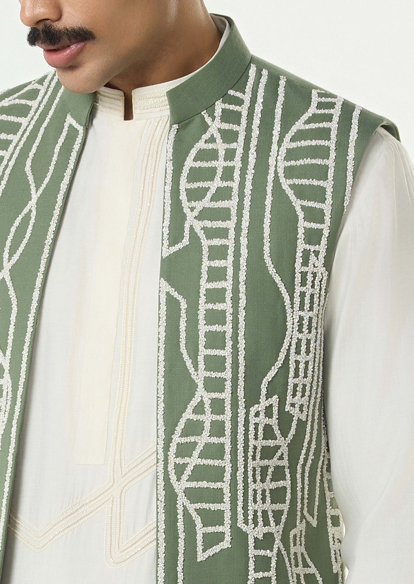 Grill Grid Bandi Jacket - Sage Green