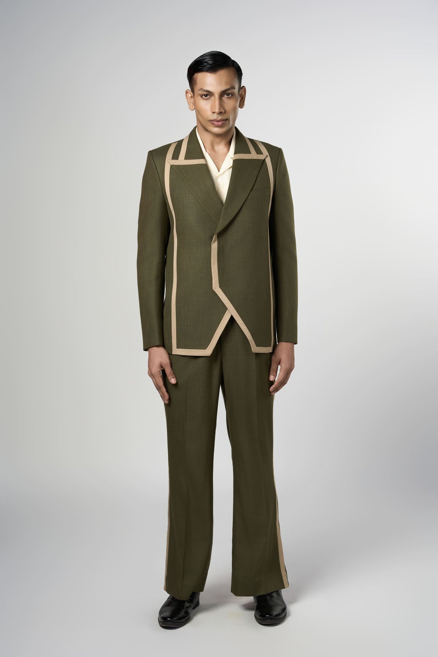 Olive Column Blazer