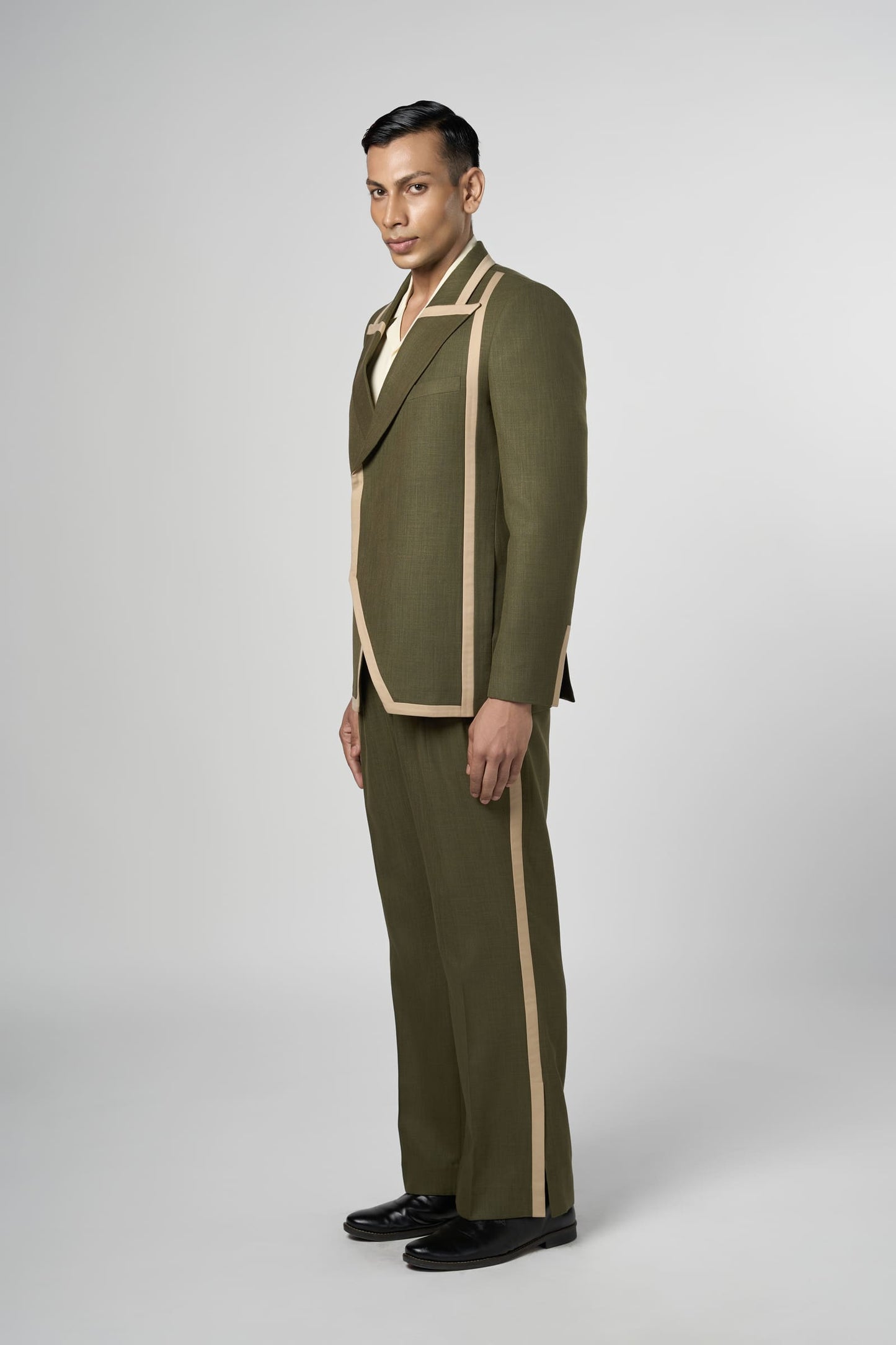 Olive Column Blazer