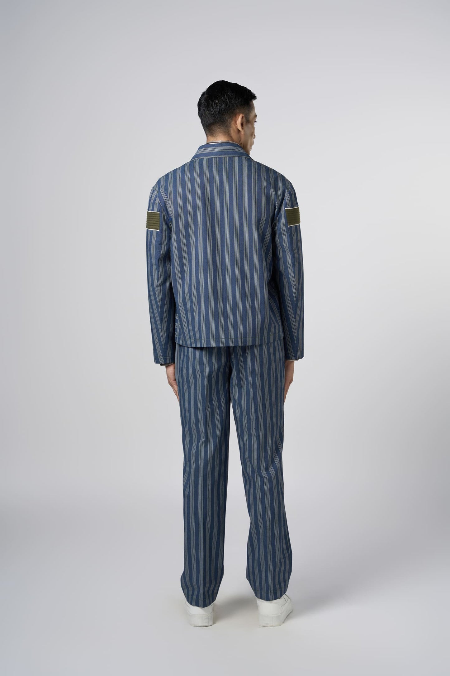 Structure Striped Denim Jacket