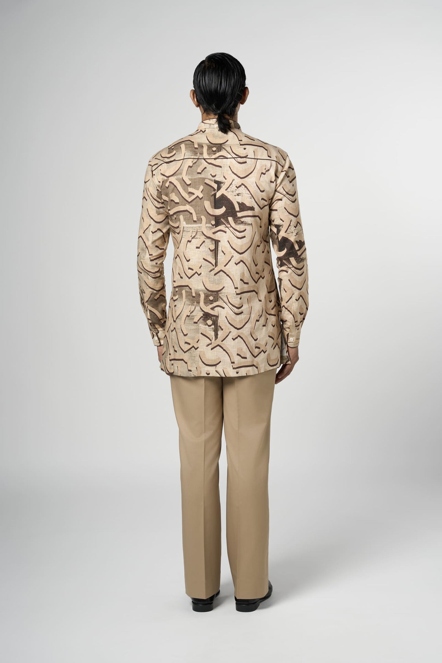 Beige Stucco Pin Tuck Kurta