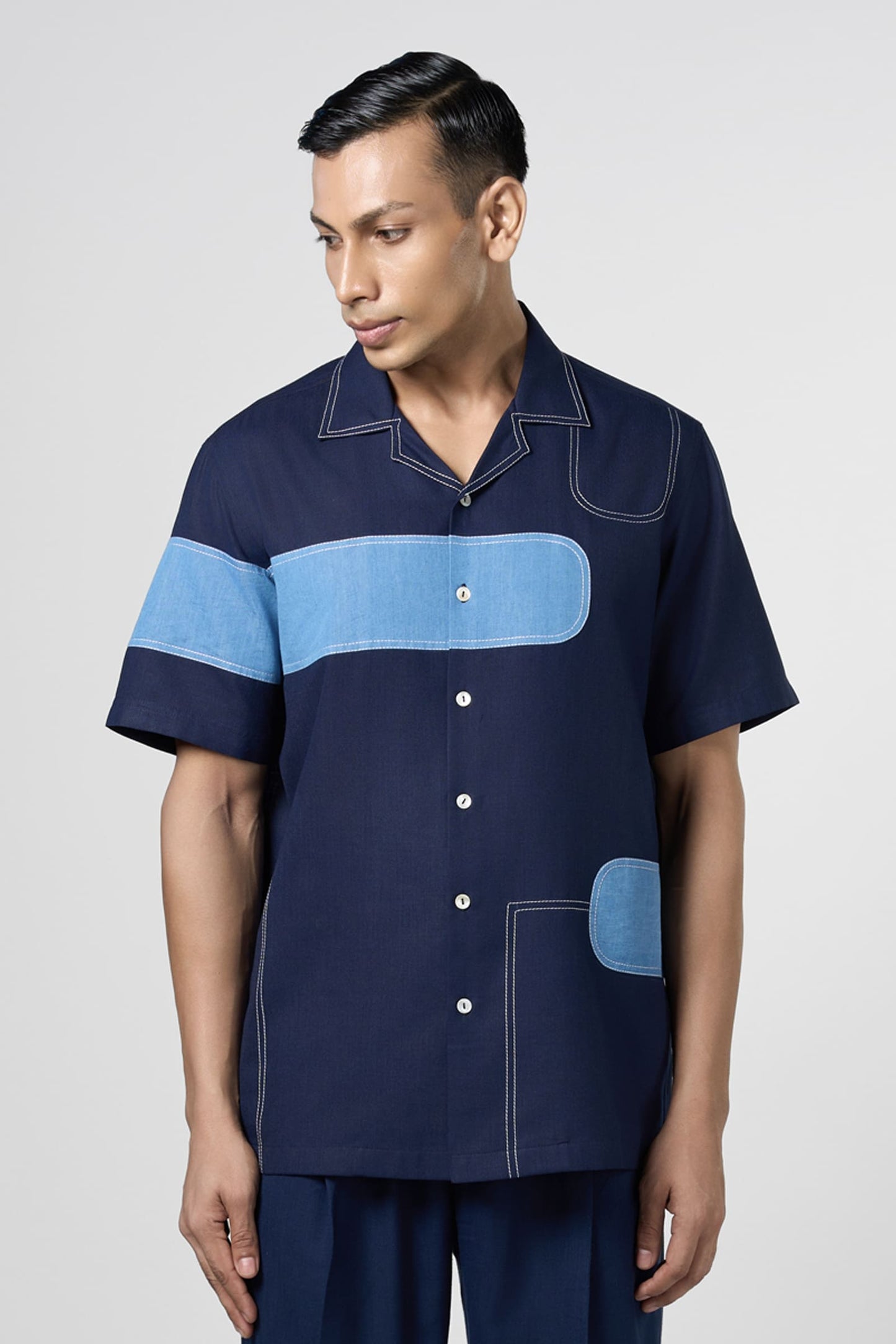 Denim Patch Resort Shirt