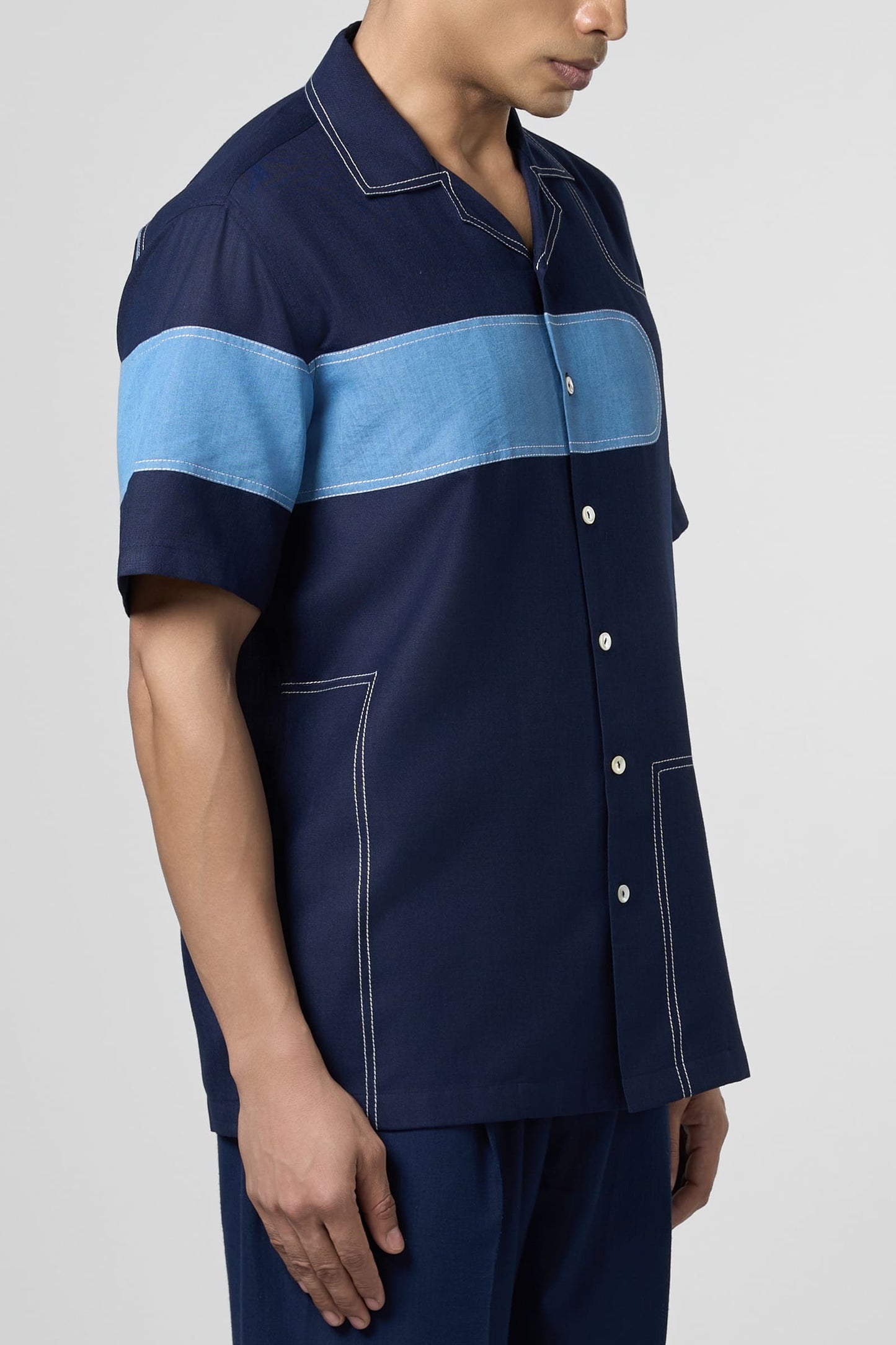 Denim Patch Resort Shirt