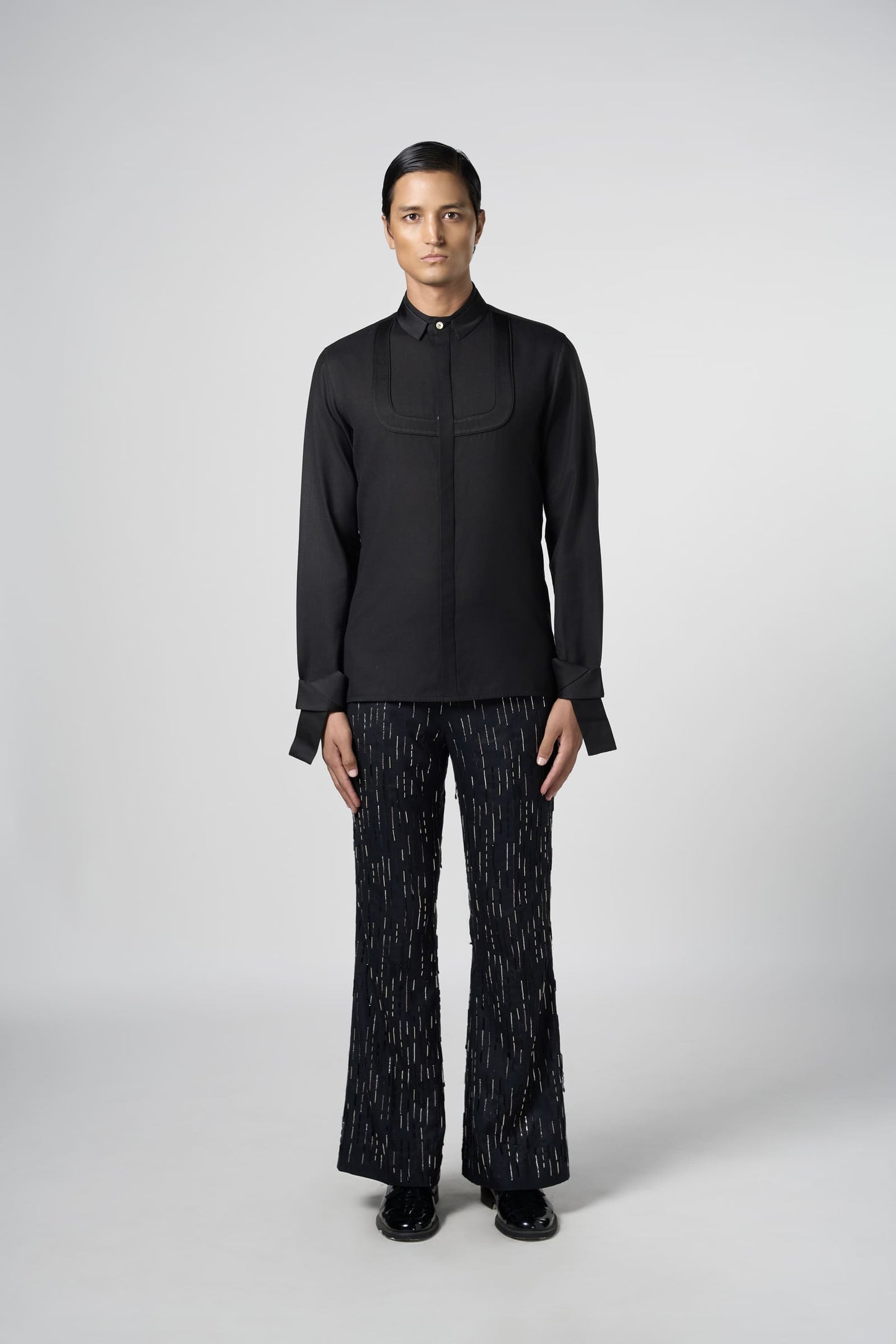 Inverted Arch Double Collar Shirt