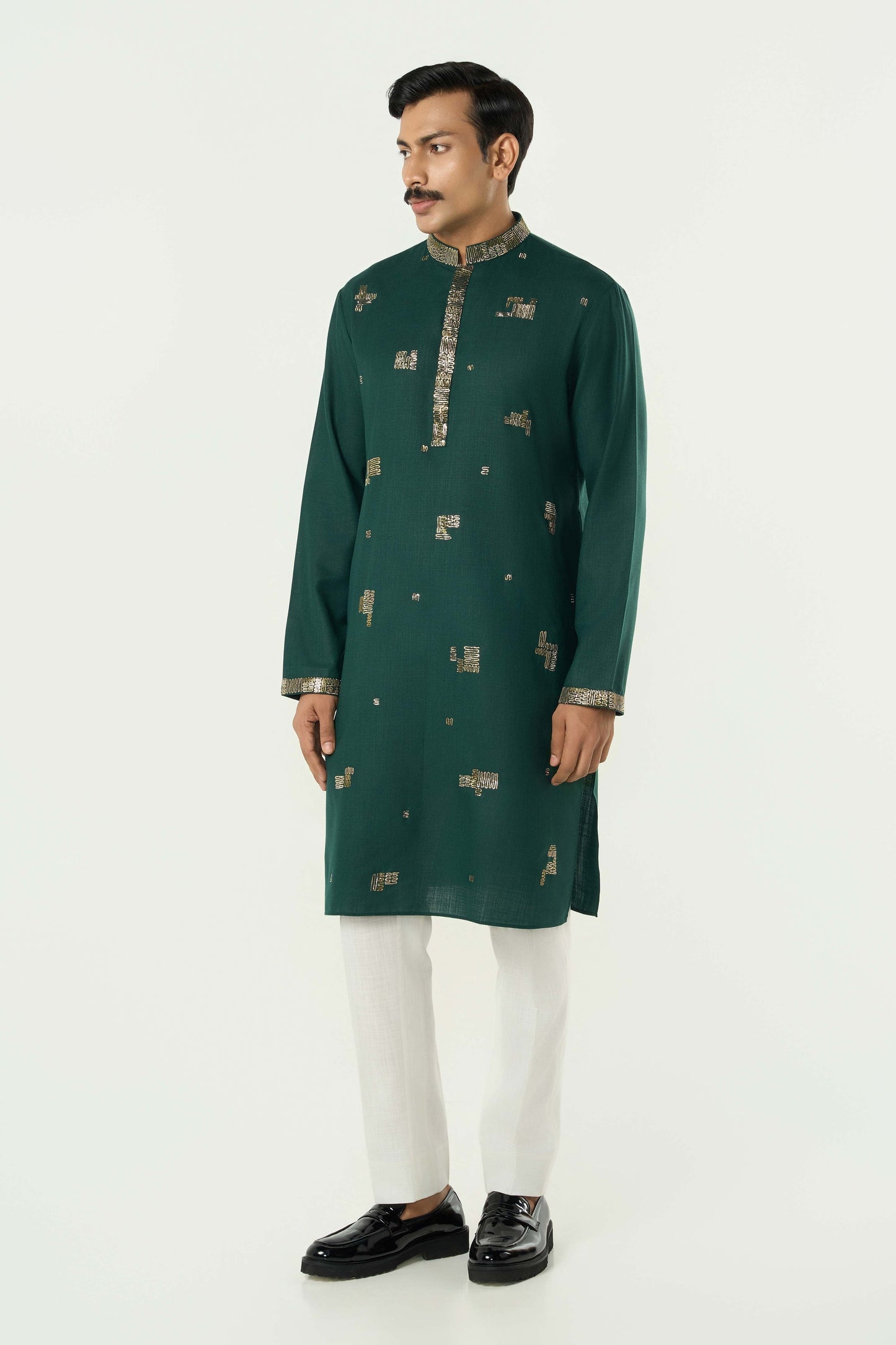 Alluro Kurta - Bottle Green