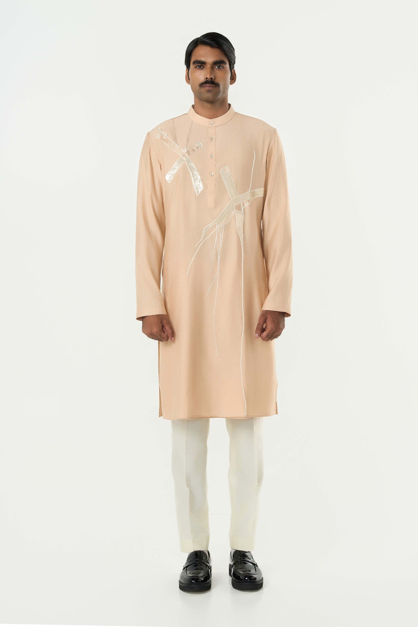 Axis Embroidered Kurta - Beige