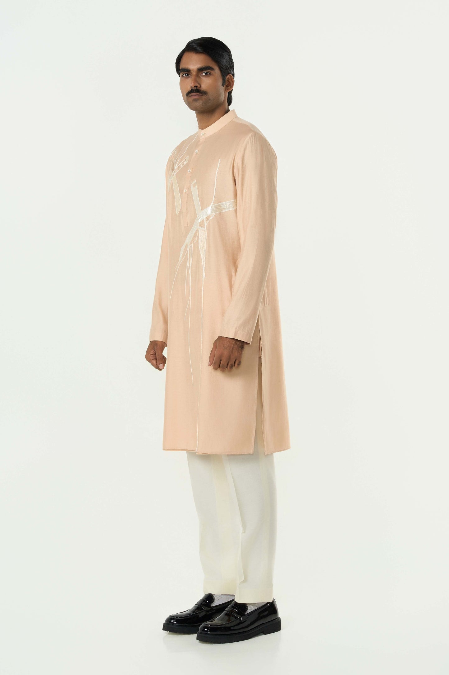 Axis Embroidered Kurta - Beige