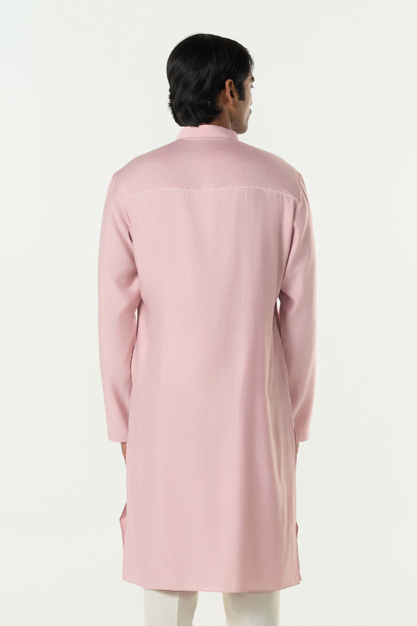 Axis Embroidered Kurta - Pastel Pink