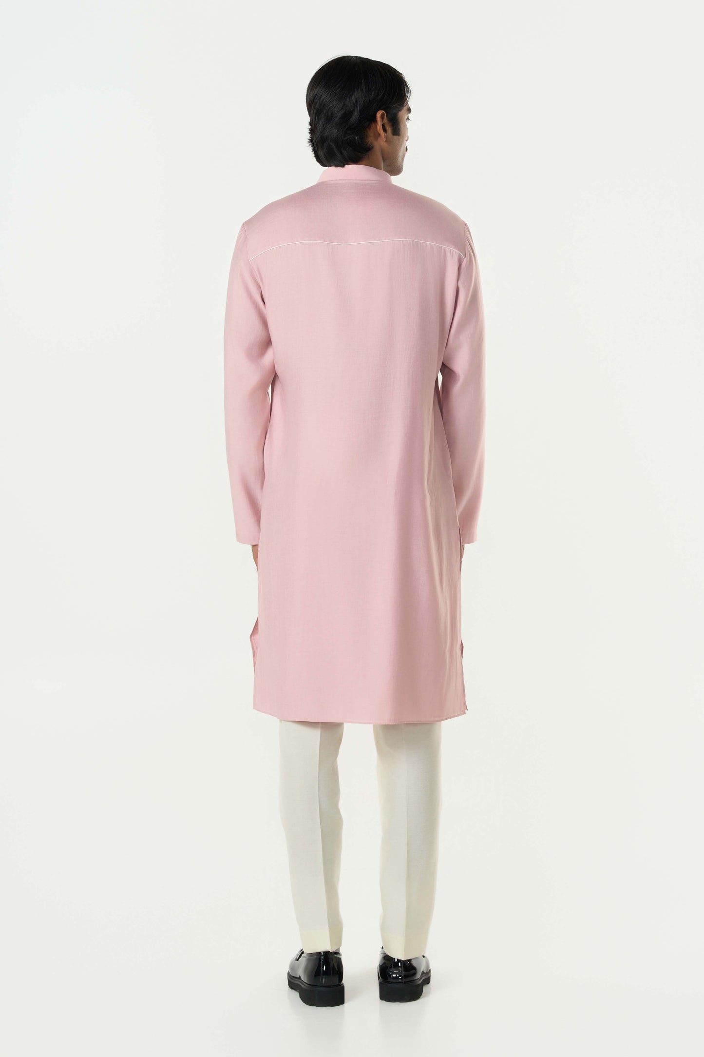 Axis Embroidered Kurta - Pastel Pink