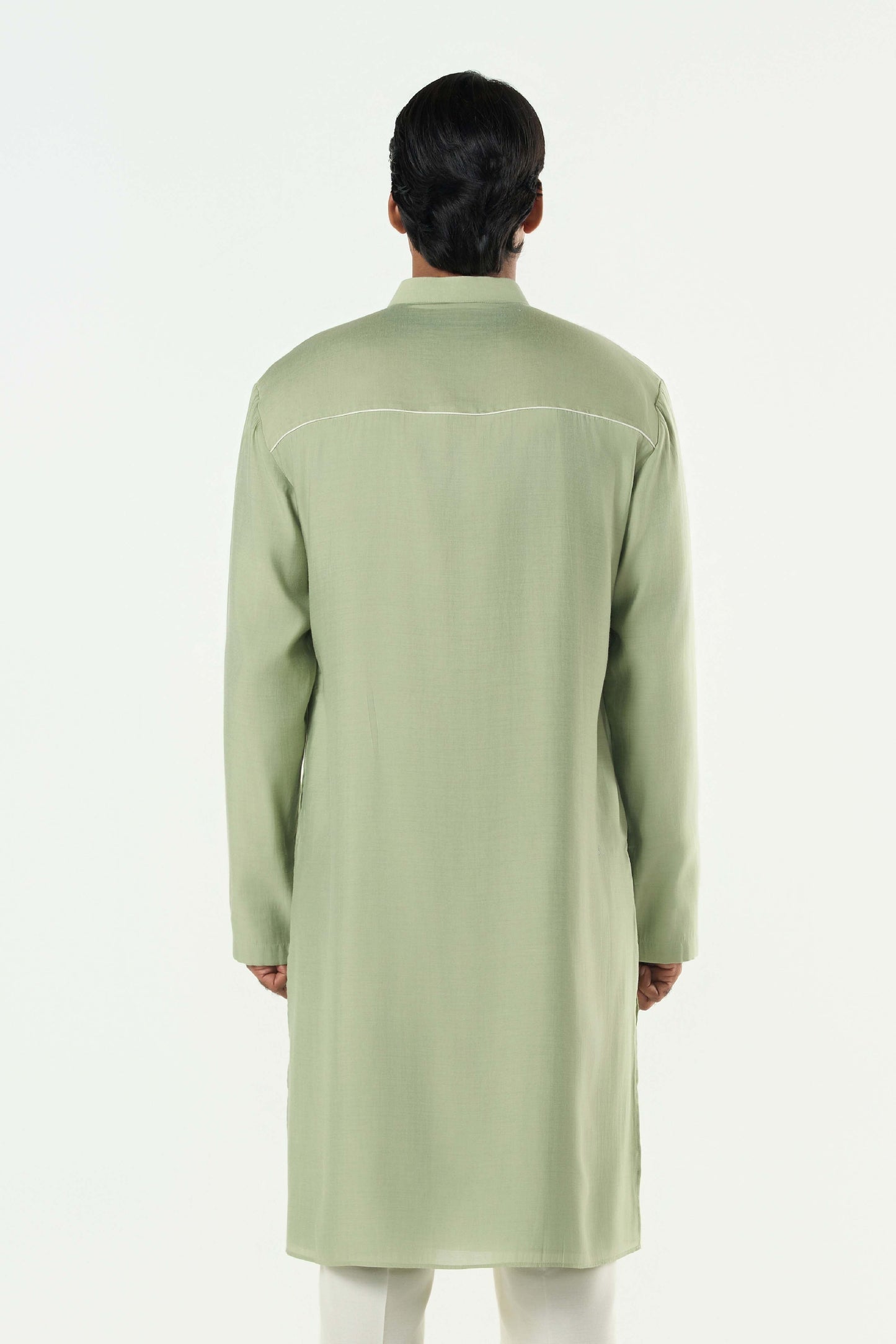 Axis Embroidered Kurta - Sage Green