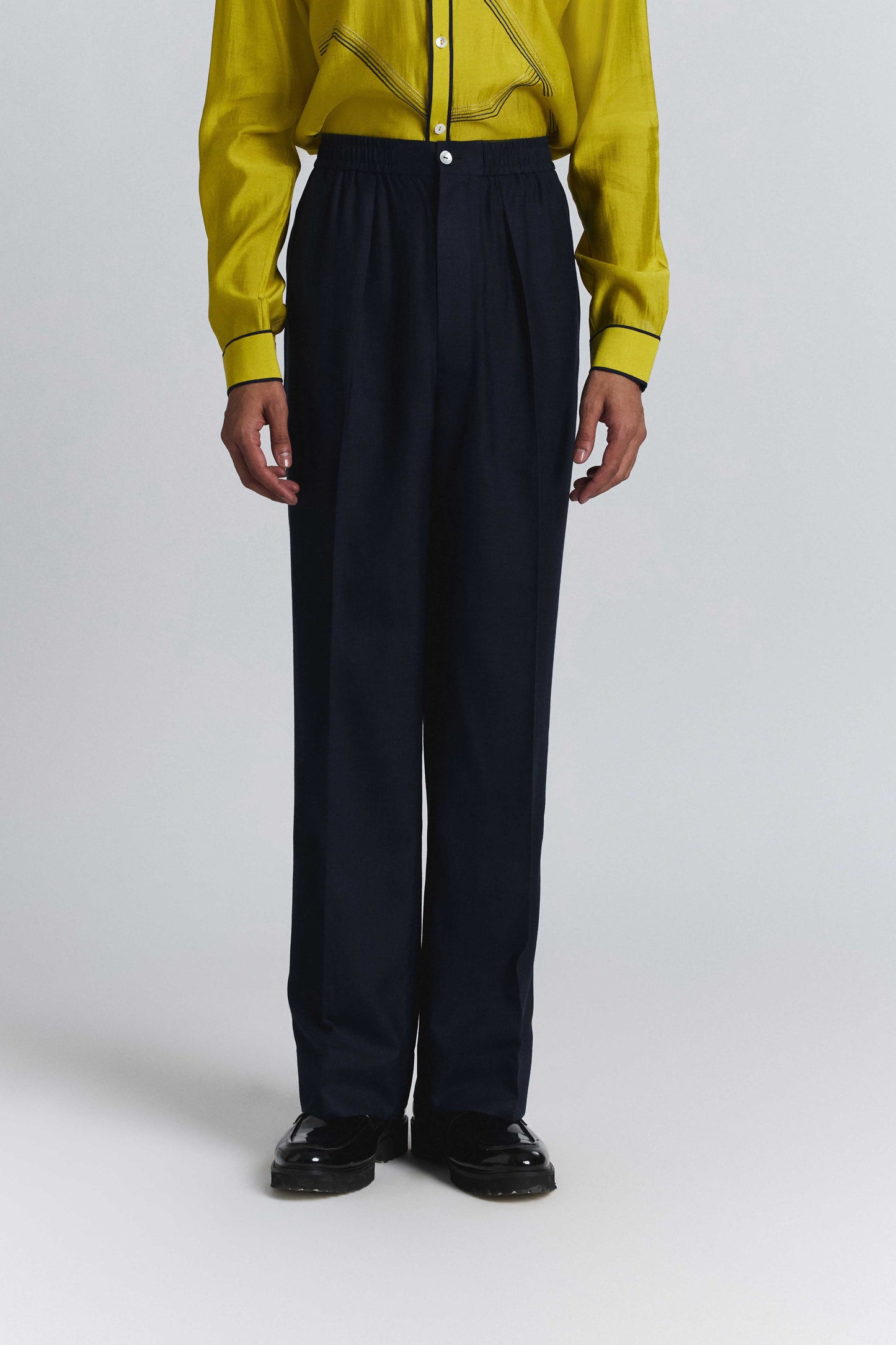 Blue Elastic Waist Band Pants