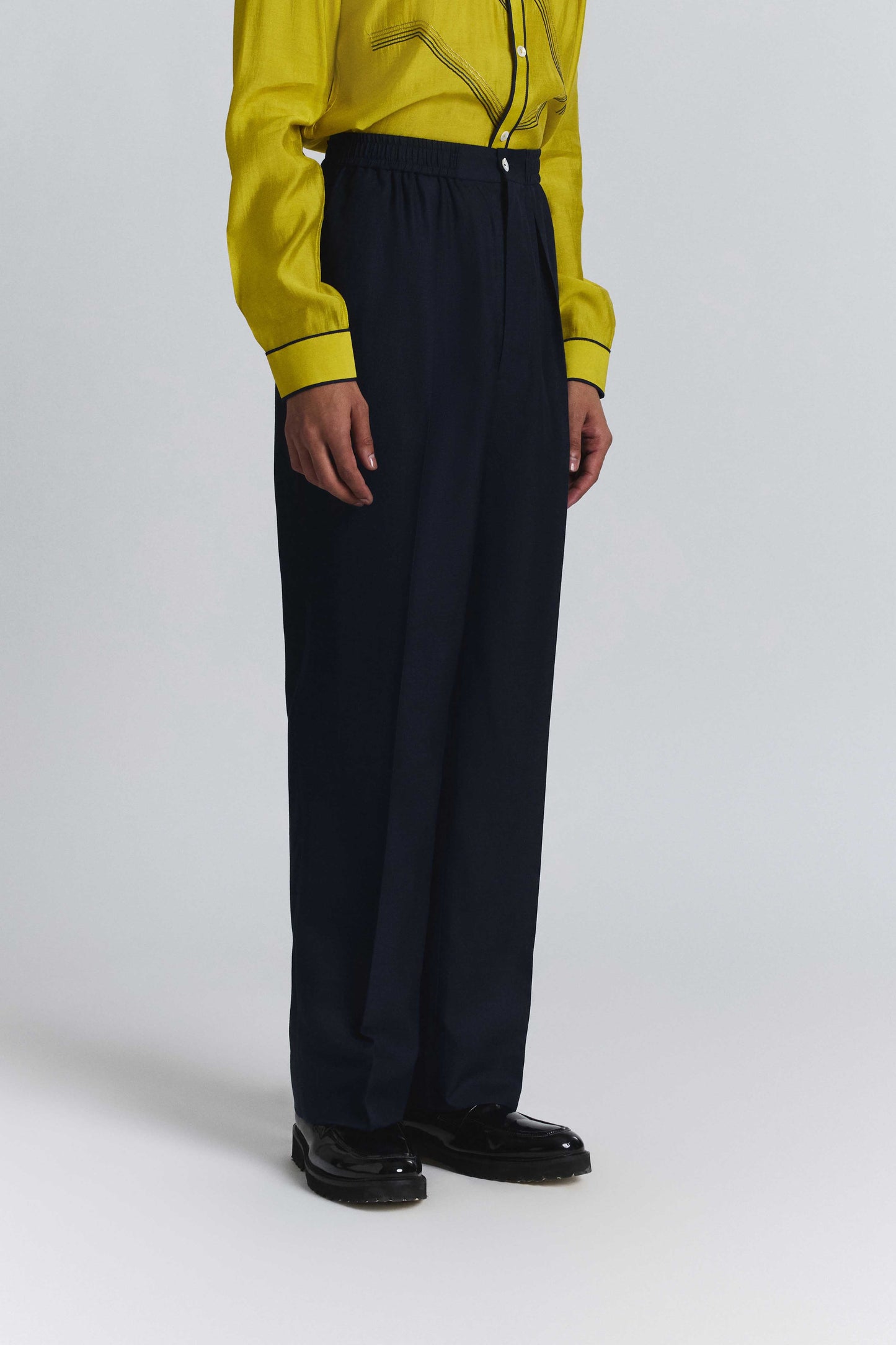 Blue Elastic Waist Band Pants