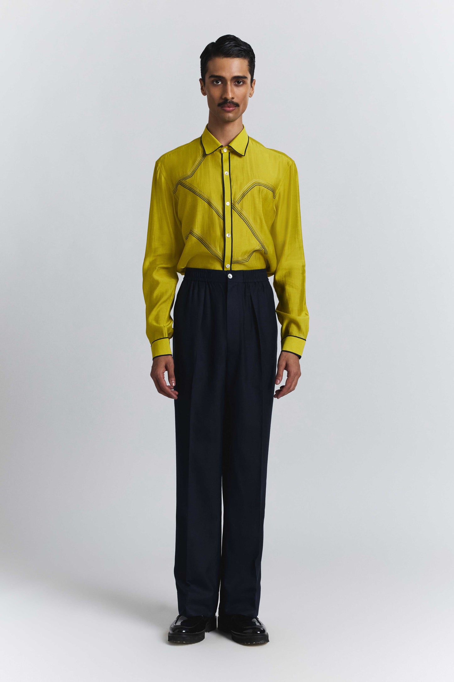 Blue Elastic Waist Band Pants