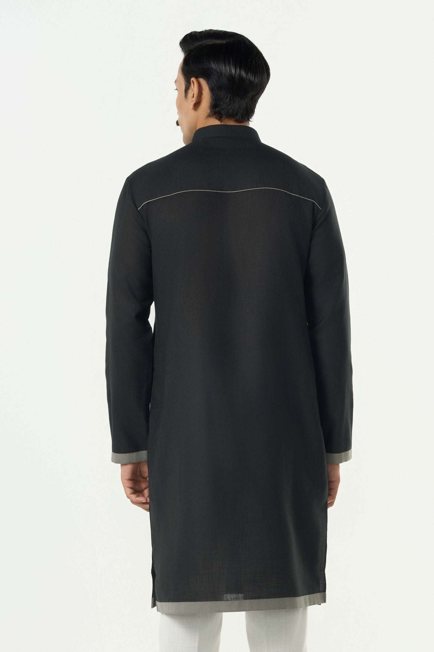 Circuit Pleat Kurta - Black