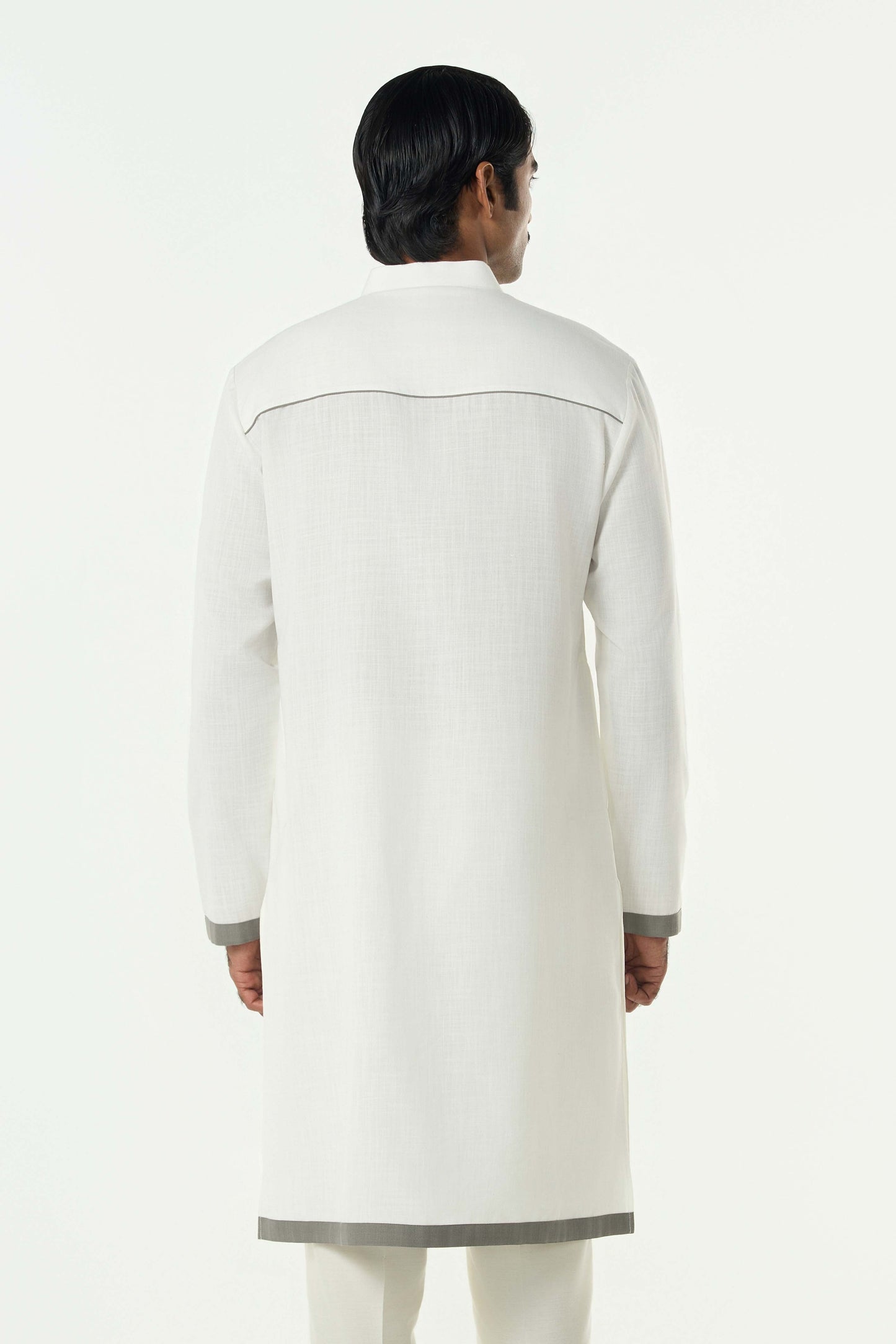 Circuit Pleat Kurta - White