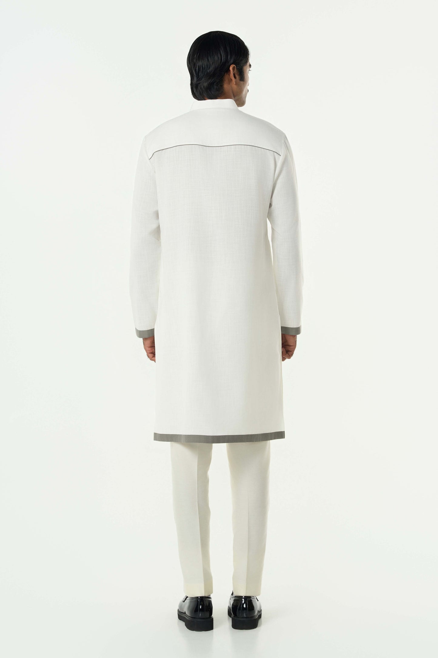 Circuit Pleat Kurta - White