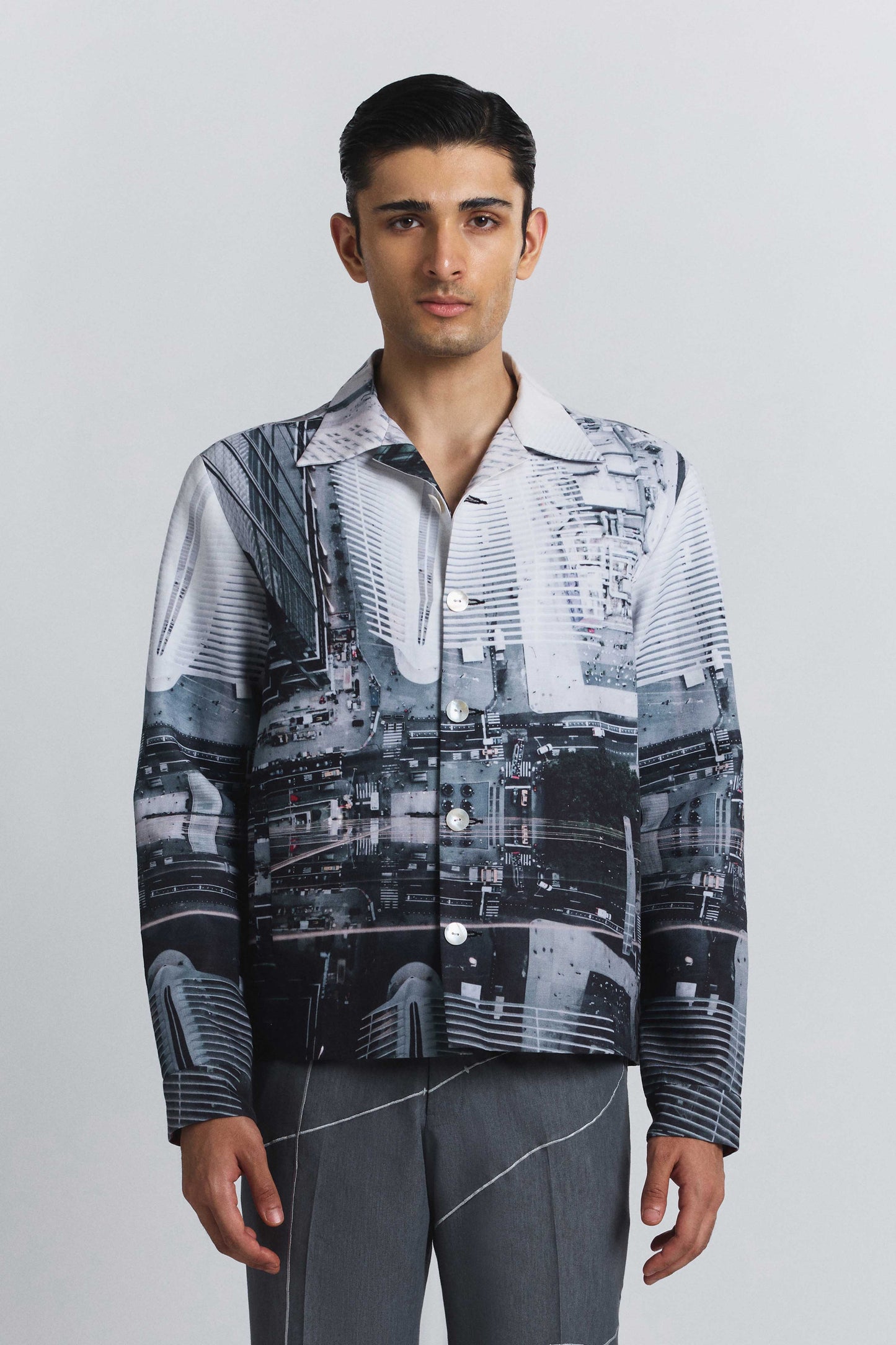 City Perspective Print Shacket