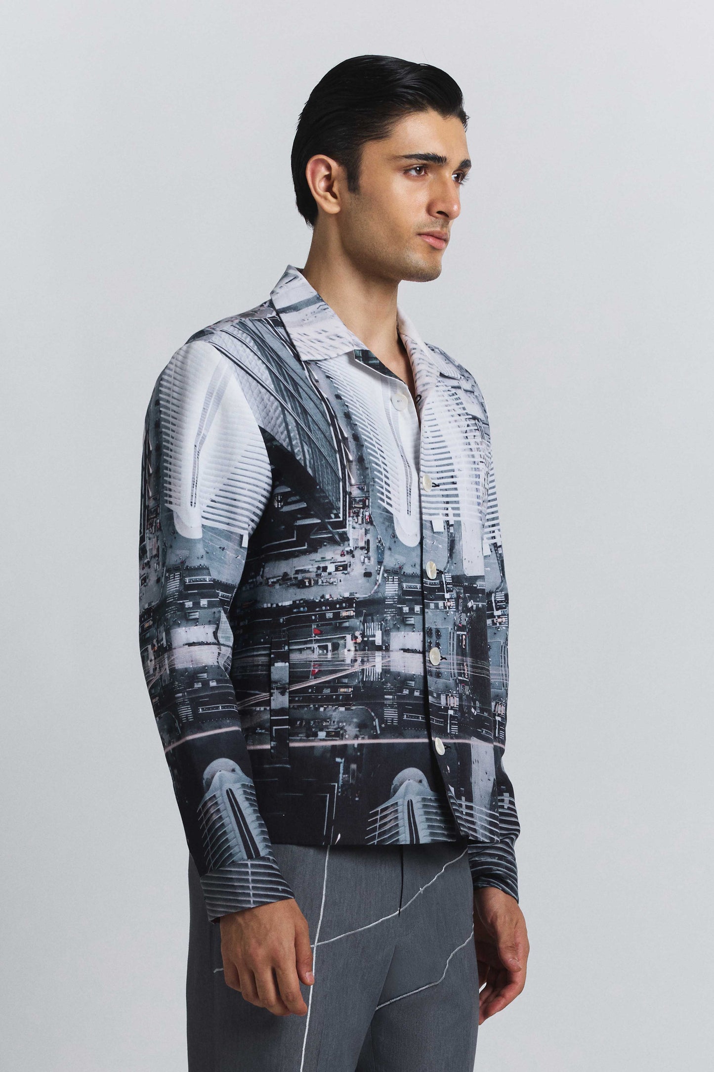 City Perspective Print Shacket