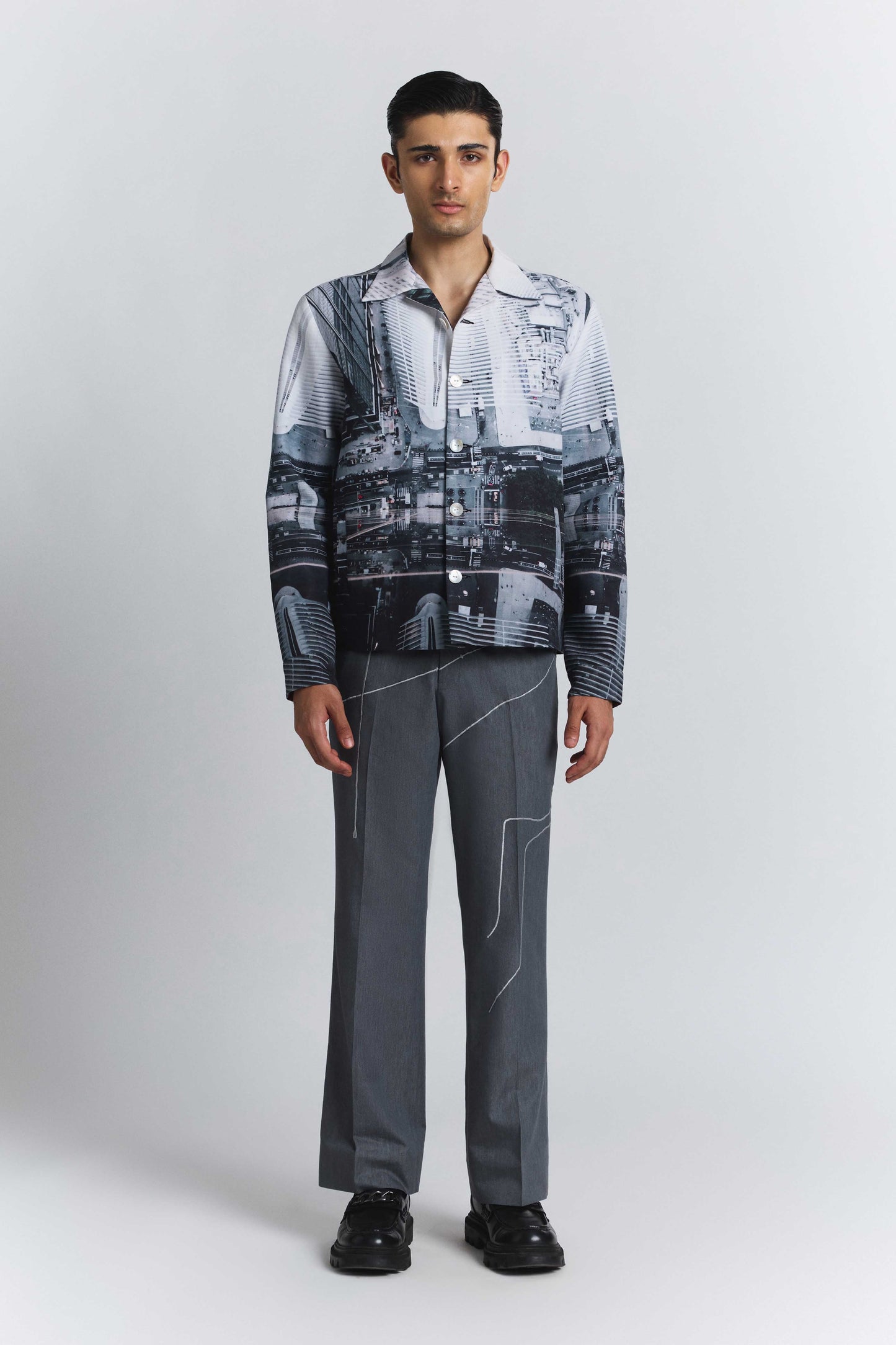 City Perspective Print Shacket