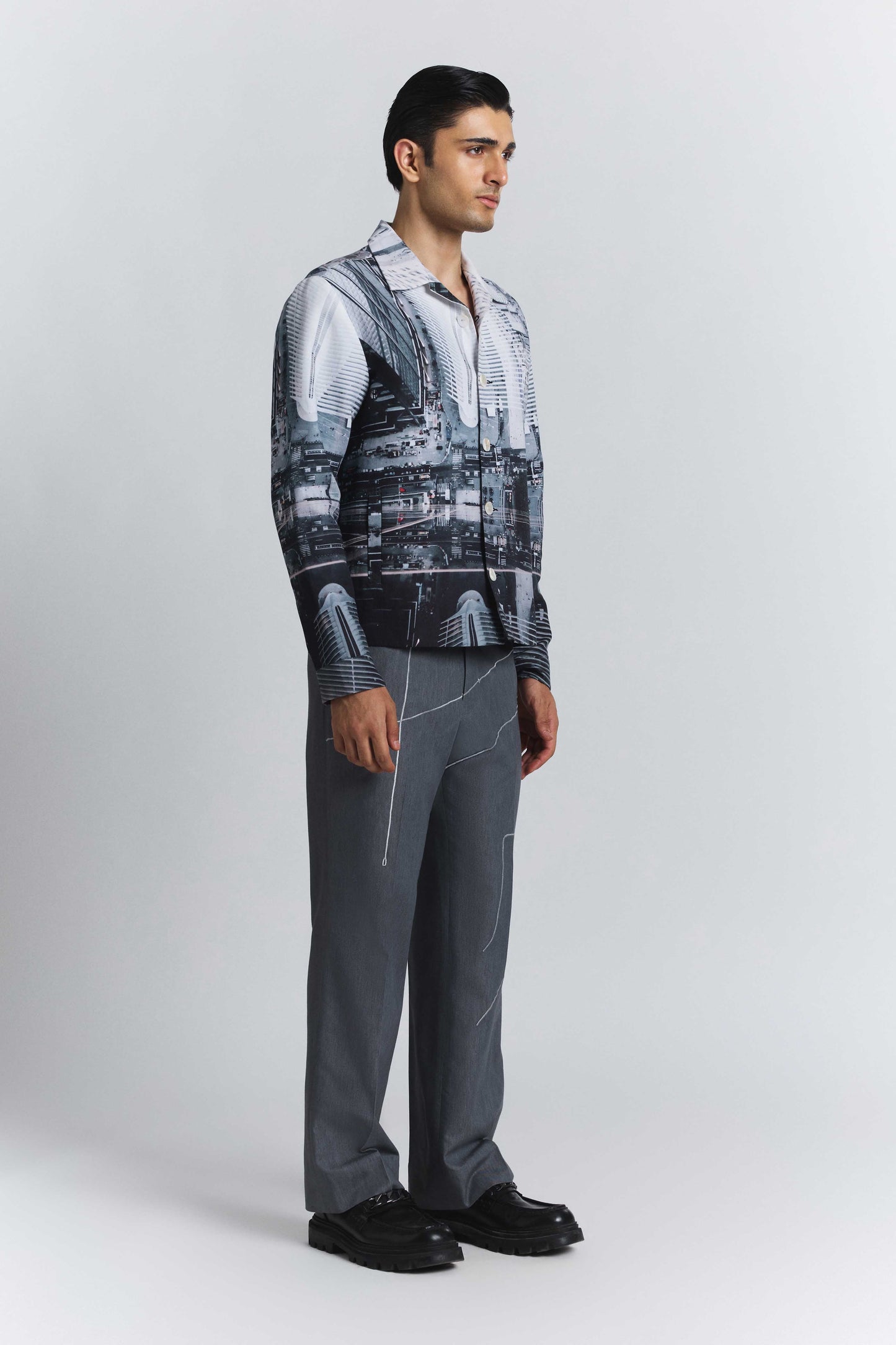 City Perspective Print Shacket