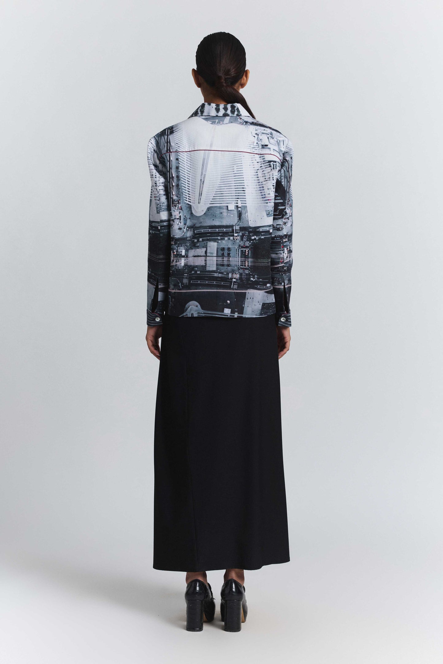 City Perspective Print Shacket