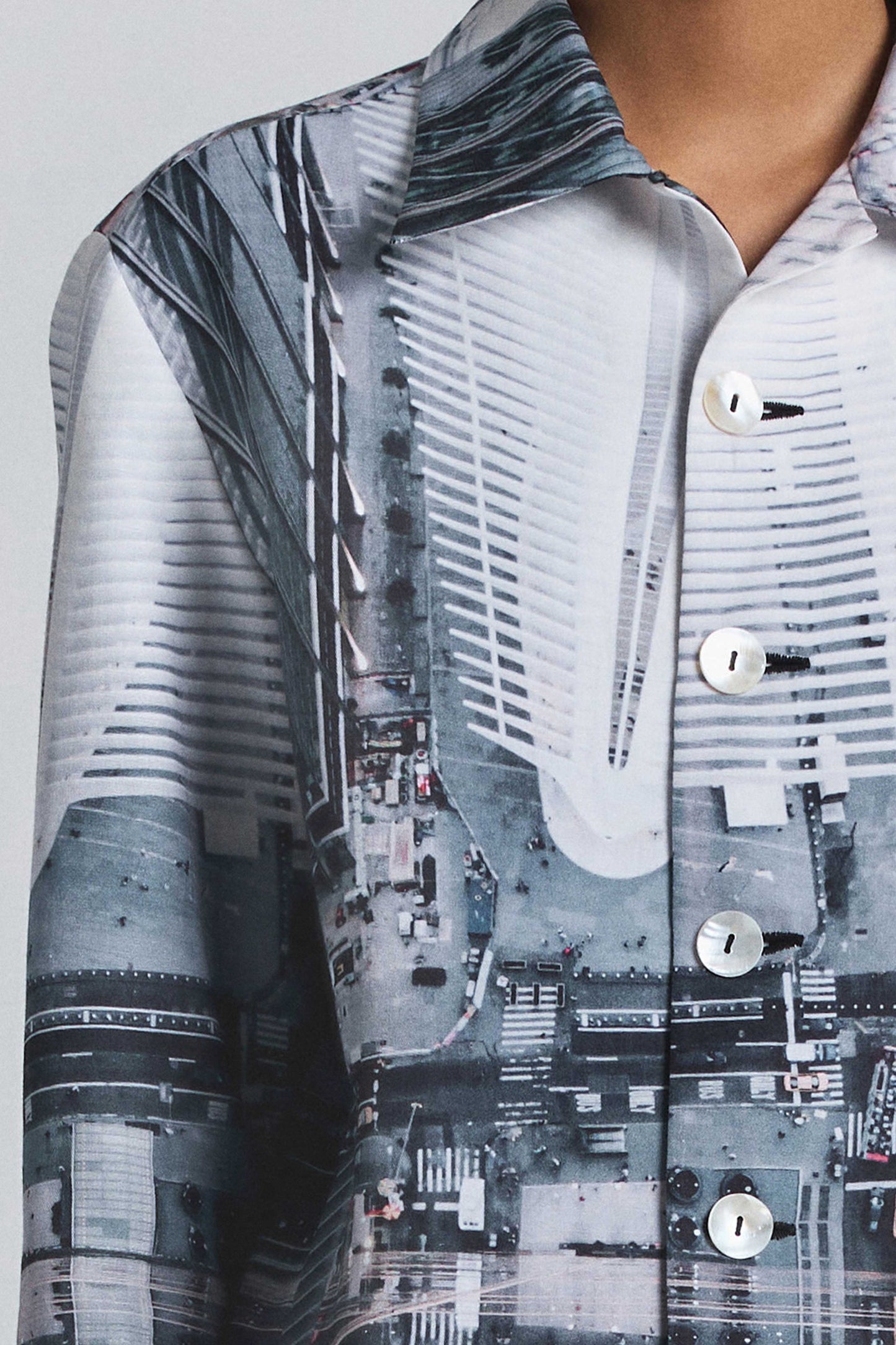 City Perspective Print Shacket