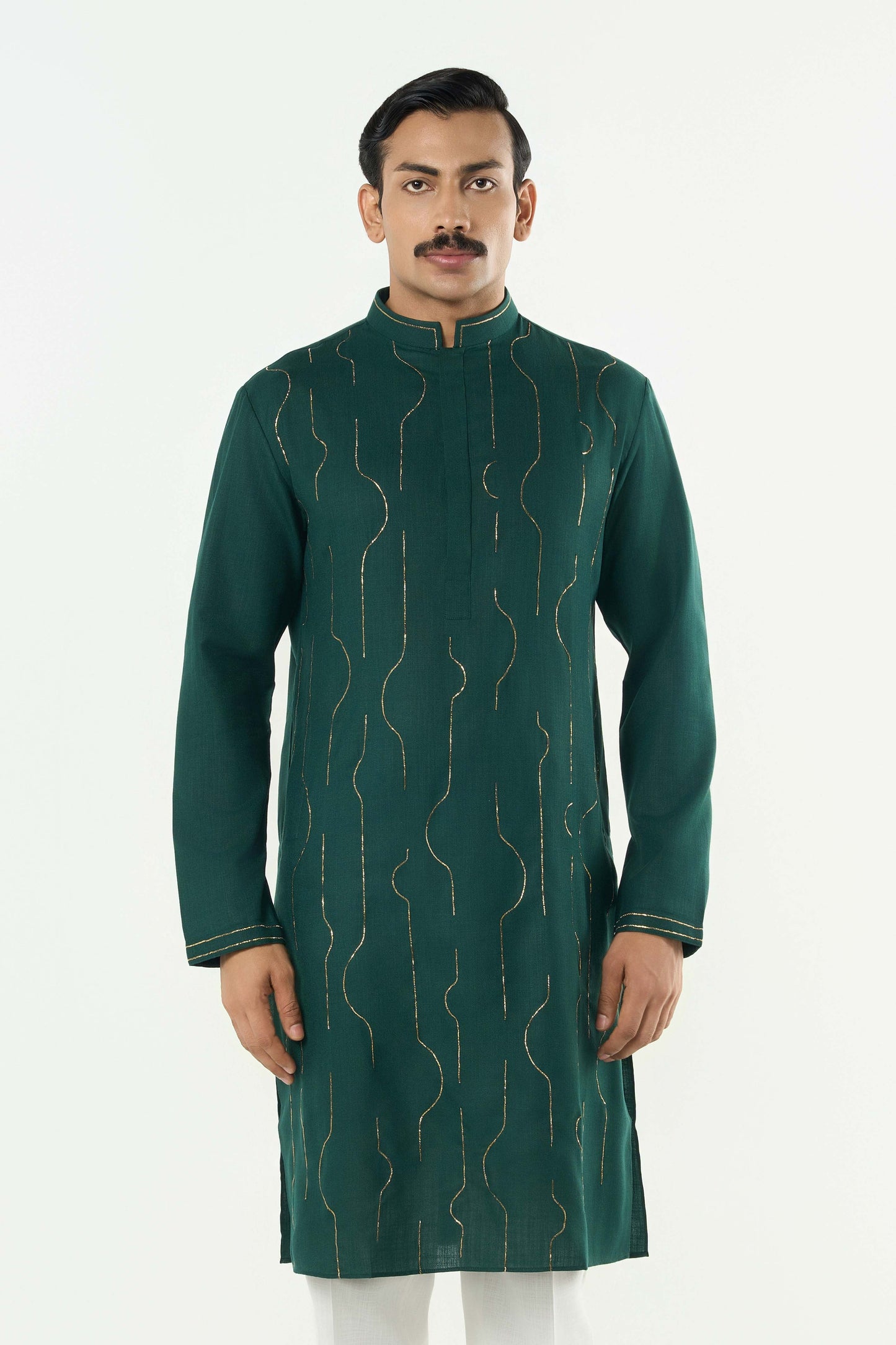 City Pulse Kurta - Bottle Green