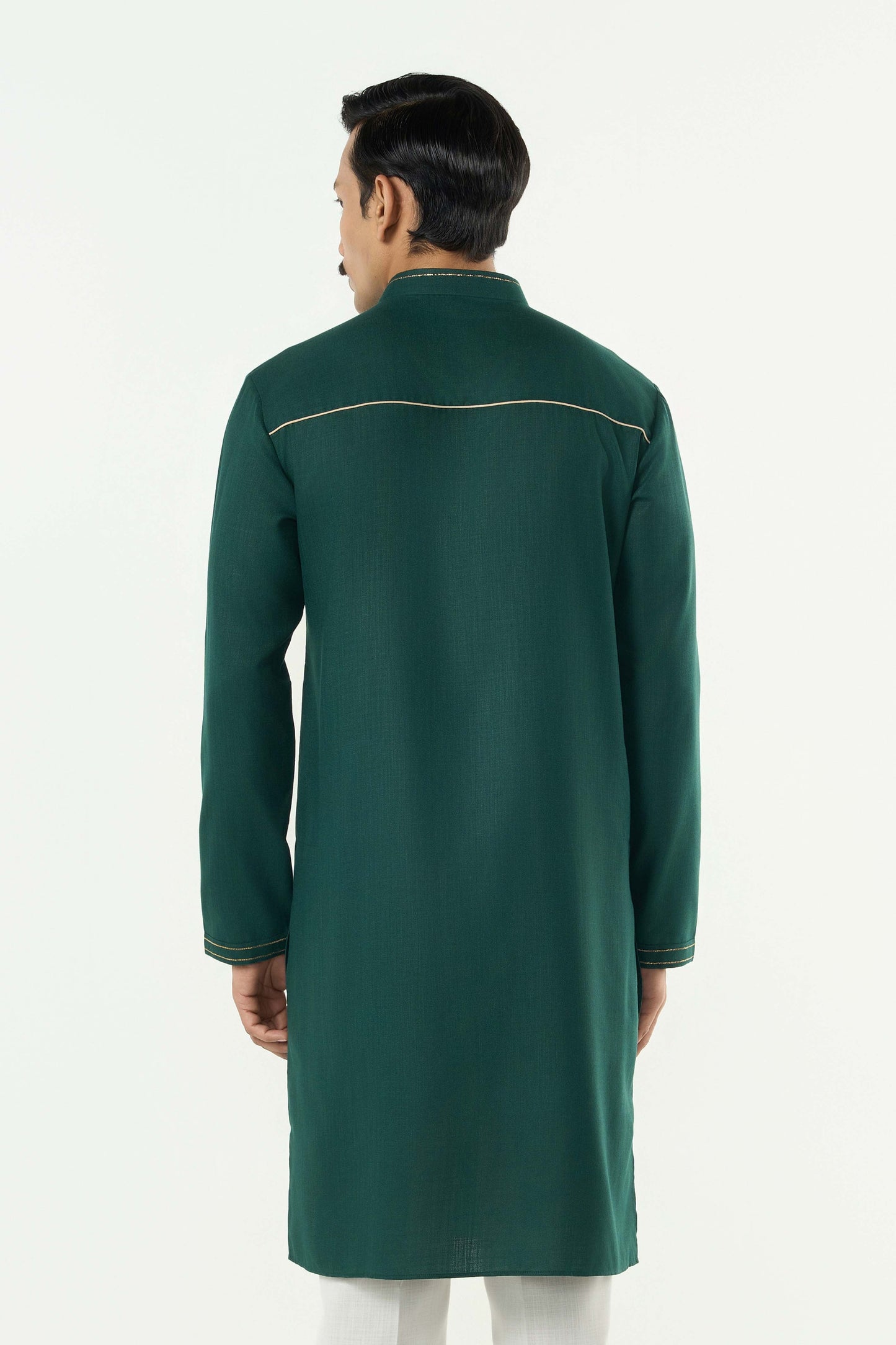 City Pulse Kurta - Bottle Green