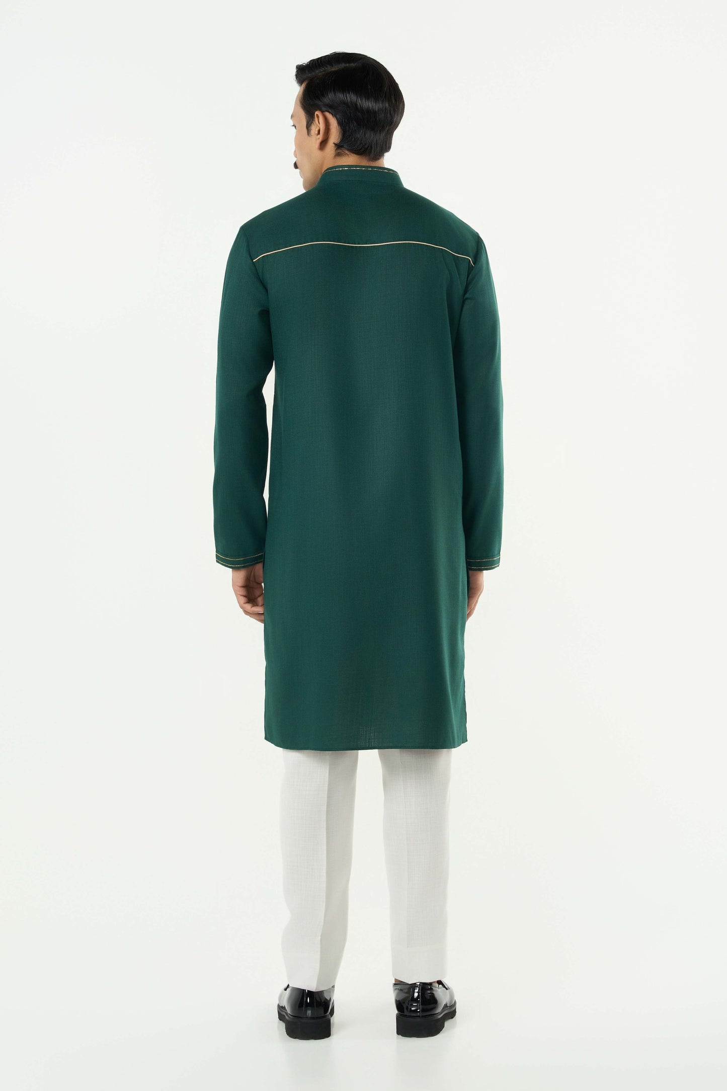City Pulse Kurta - Bottle Green