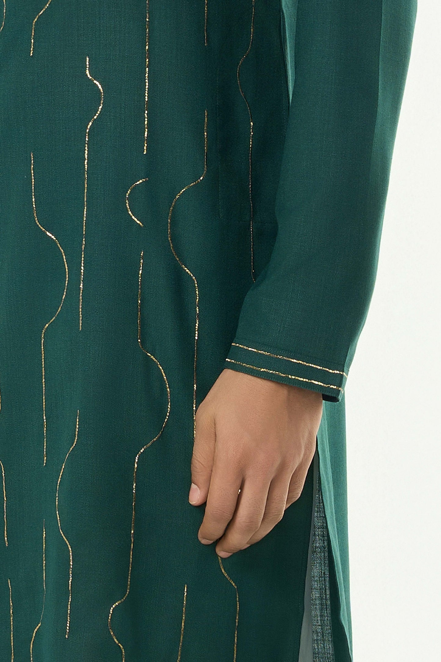 City Pulse Kurta - Bottle Green