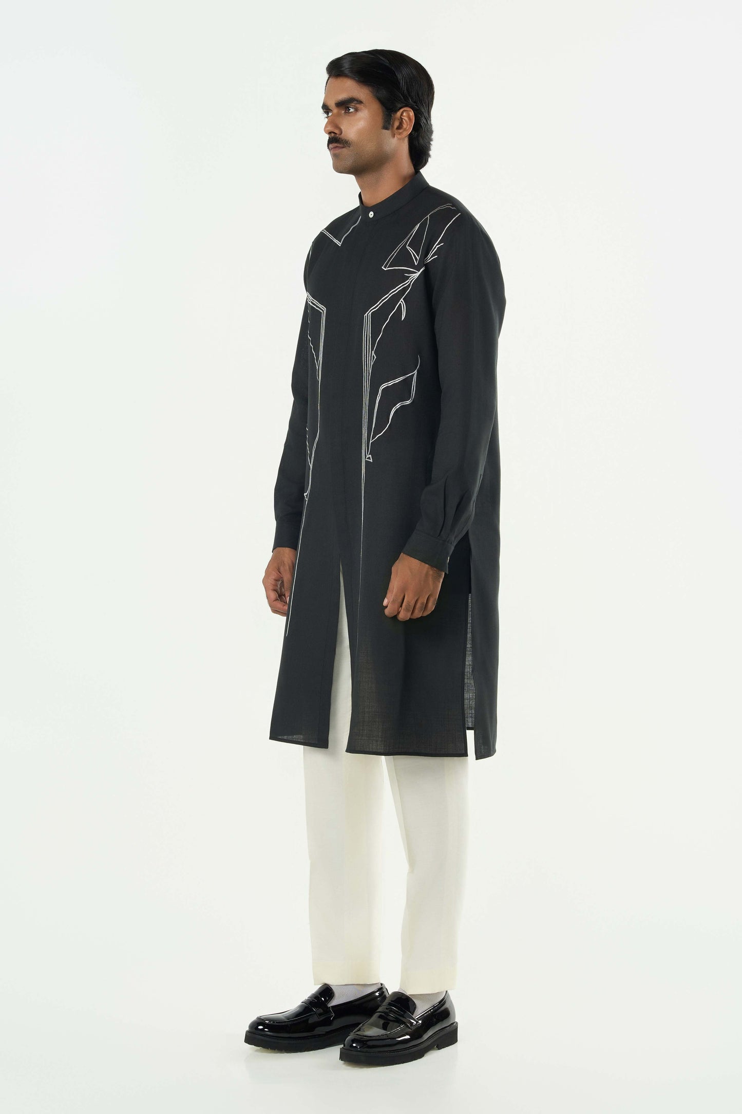 Classic Torrent Kurta - Black