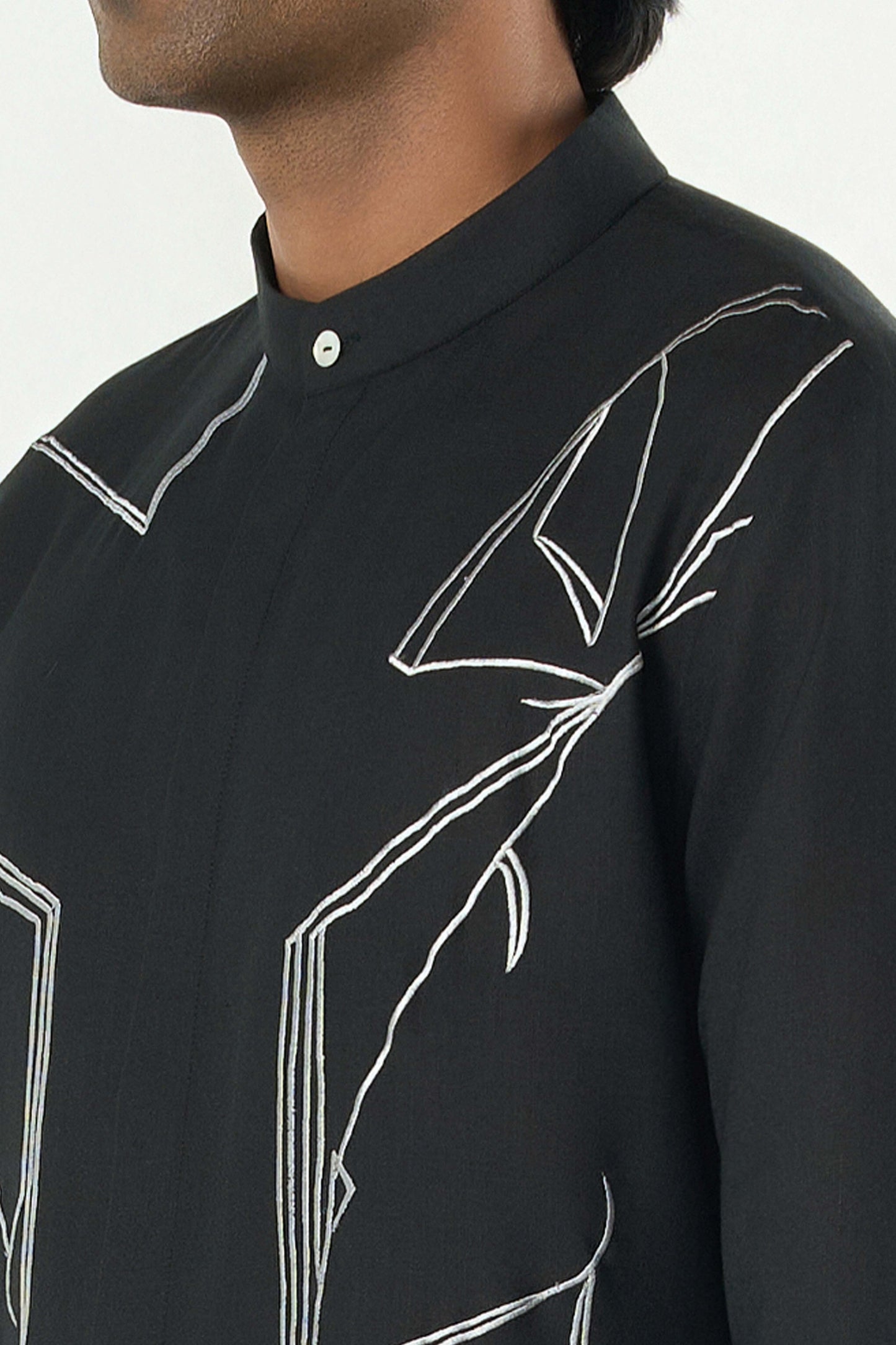 Classic Torrent Kurta - Black