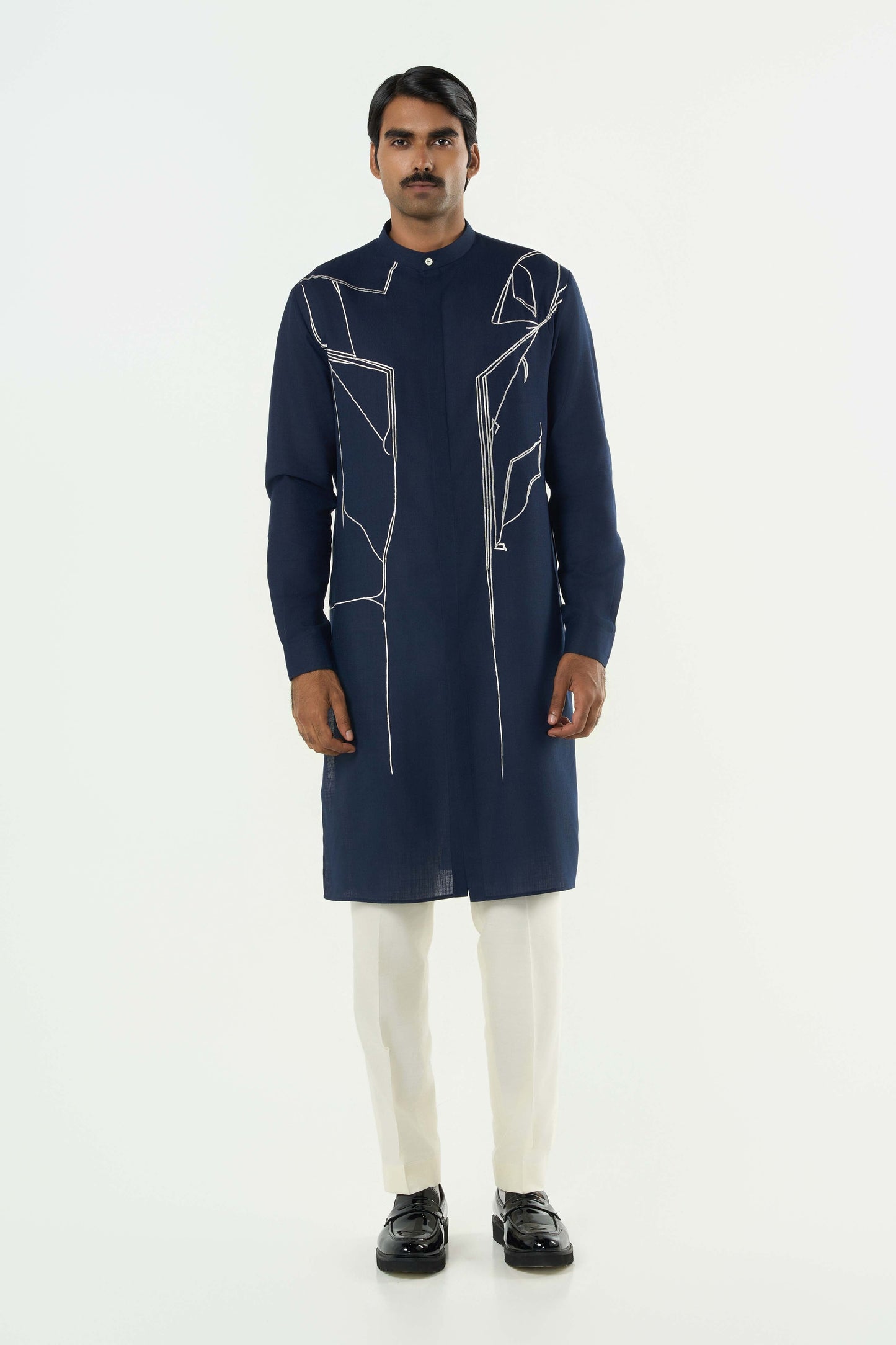 Classic Torrent Kurta - Navy Blue