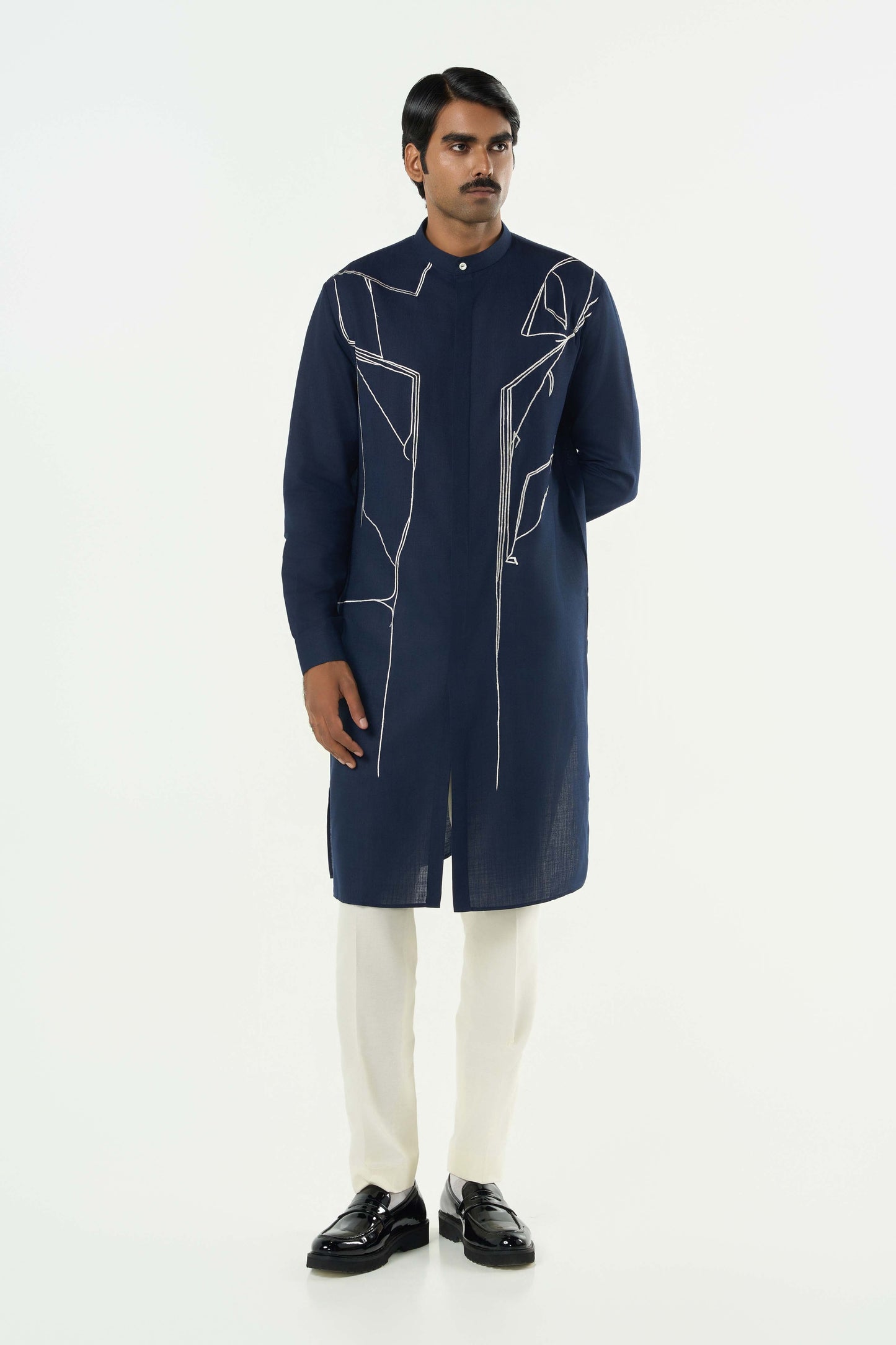Classic Torrent Kurta - Navy Blue