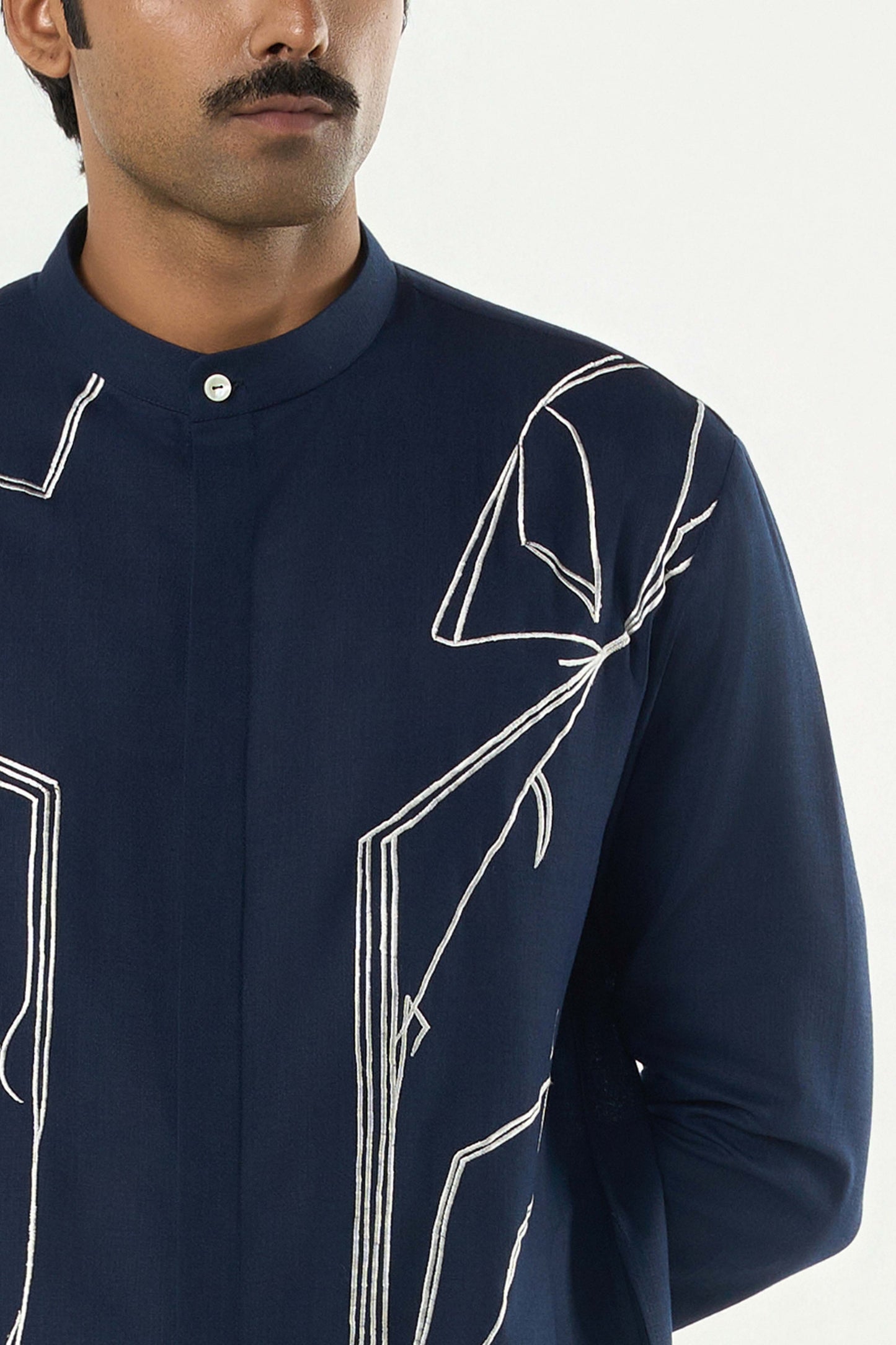 Classic Torrent Kurta - Navy Blue