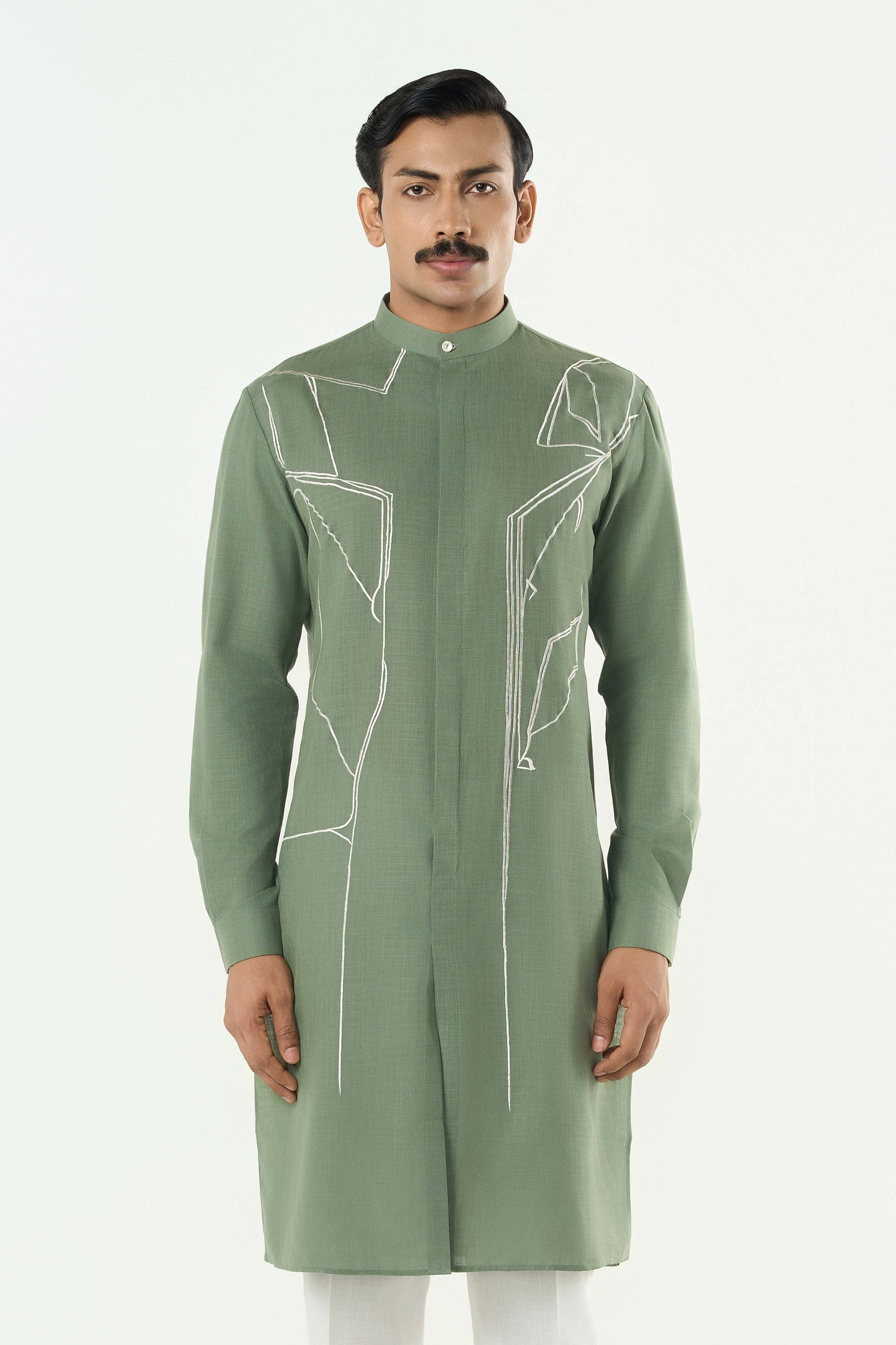 Classic Torrent Kurta - Sage Green