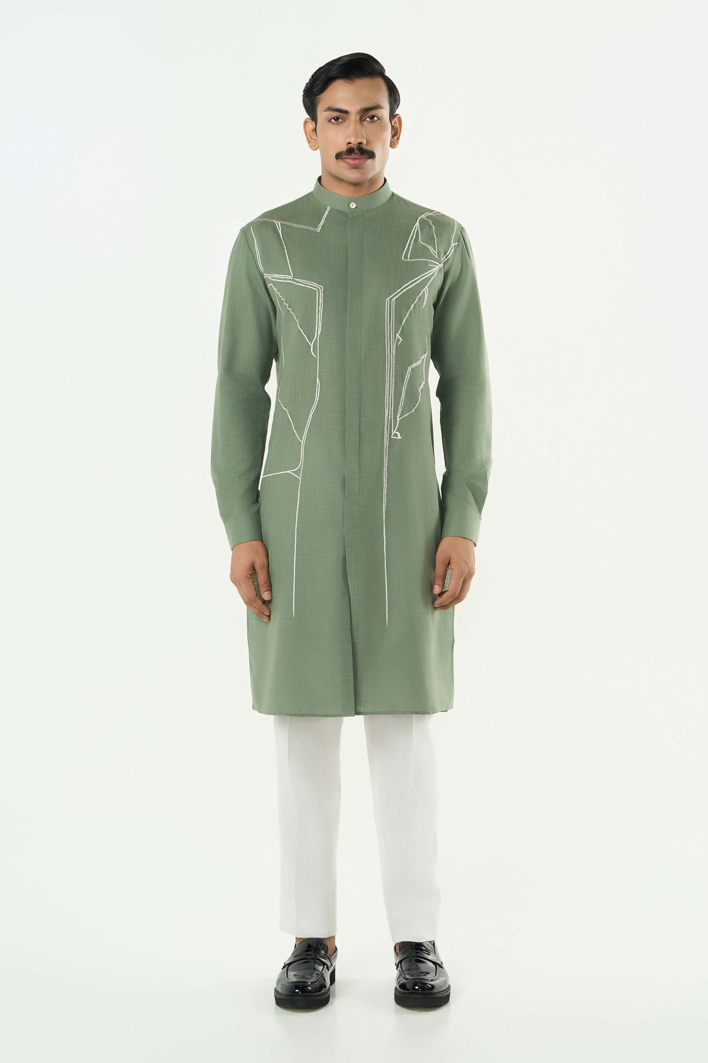 Classic Torrent Kurta - Sage Green