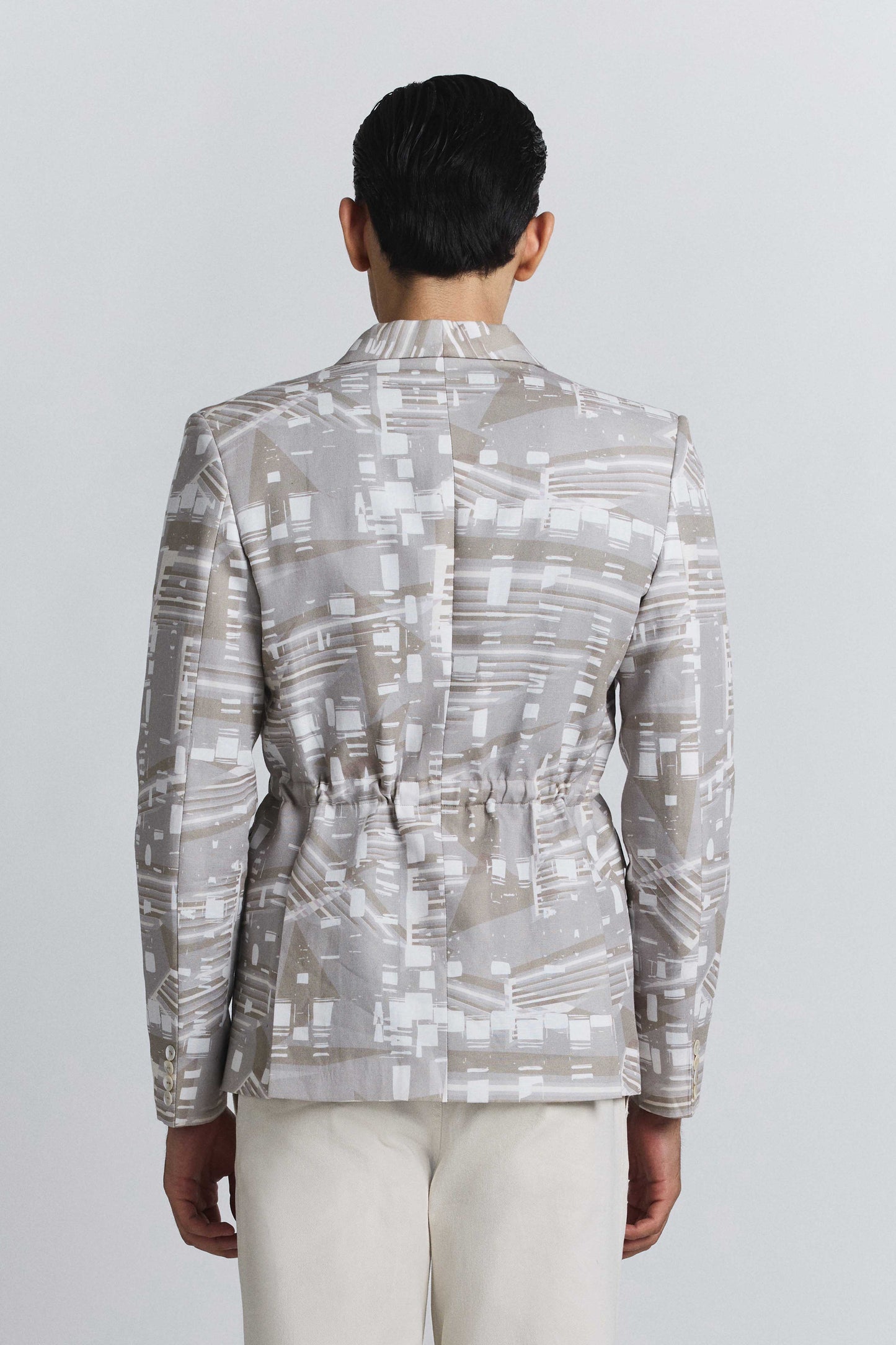 Contour Grid Belted Blazer