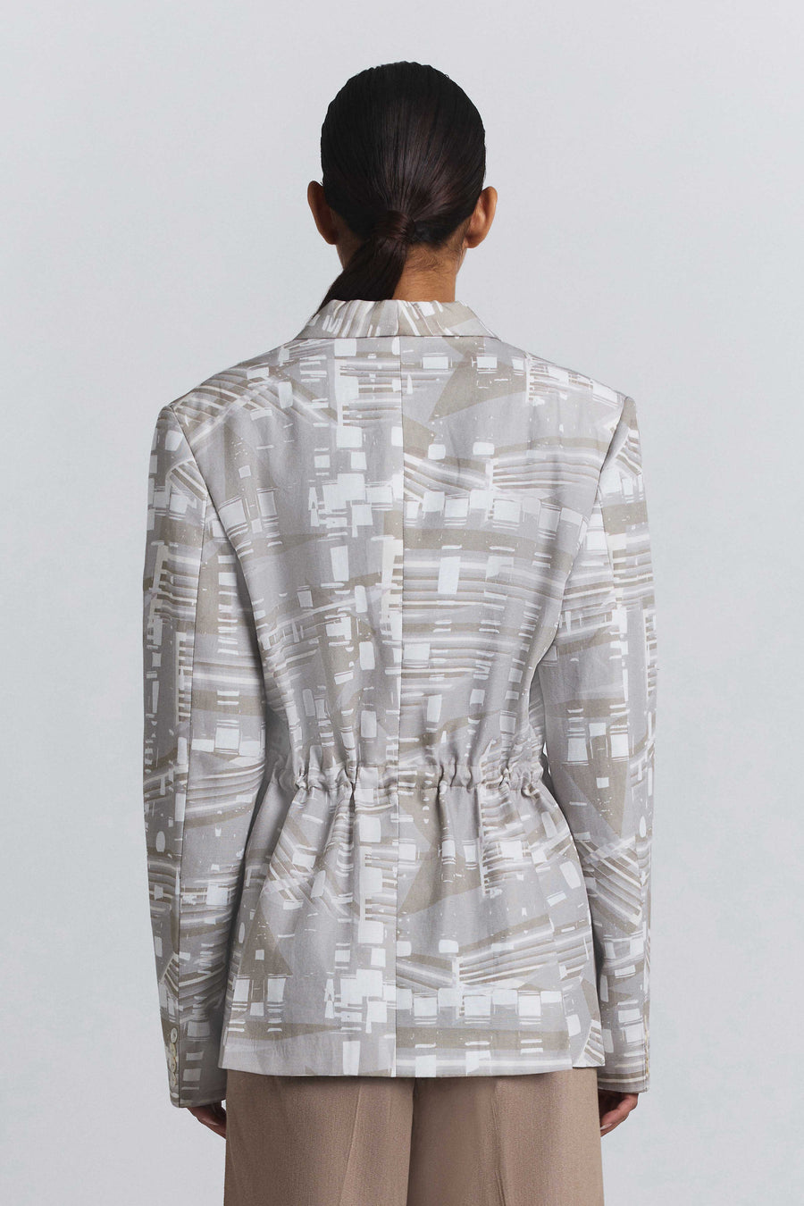 Contour Grid Belted Blazer