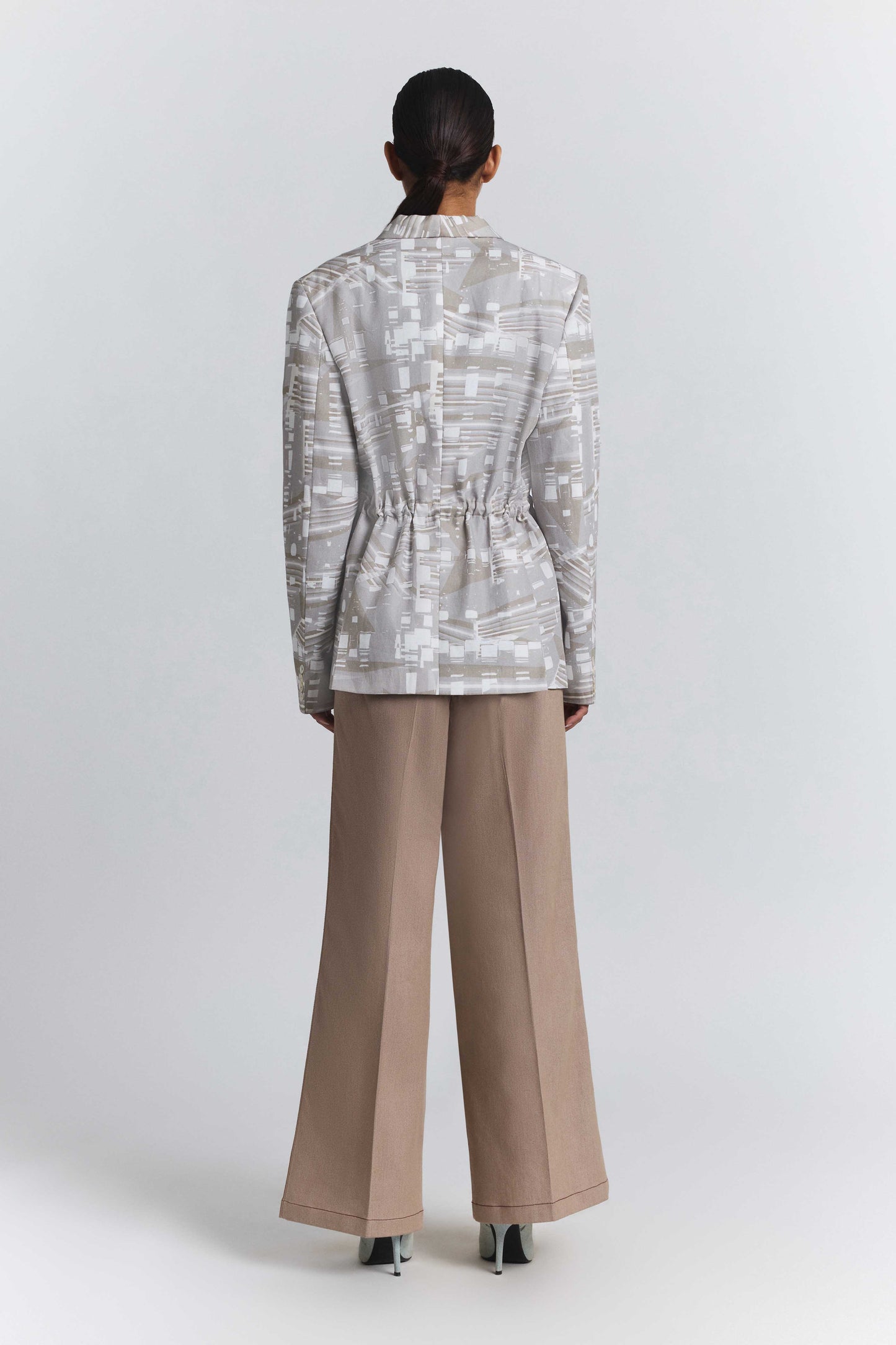 Contour Grid Belted Blazer