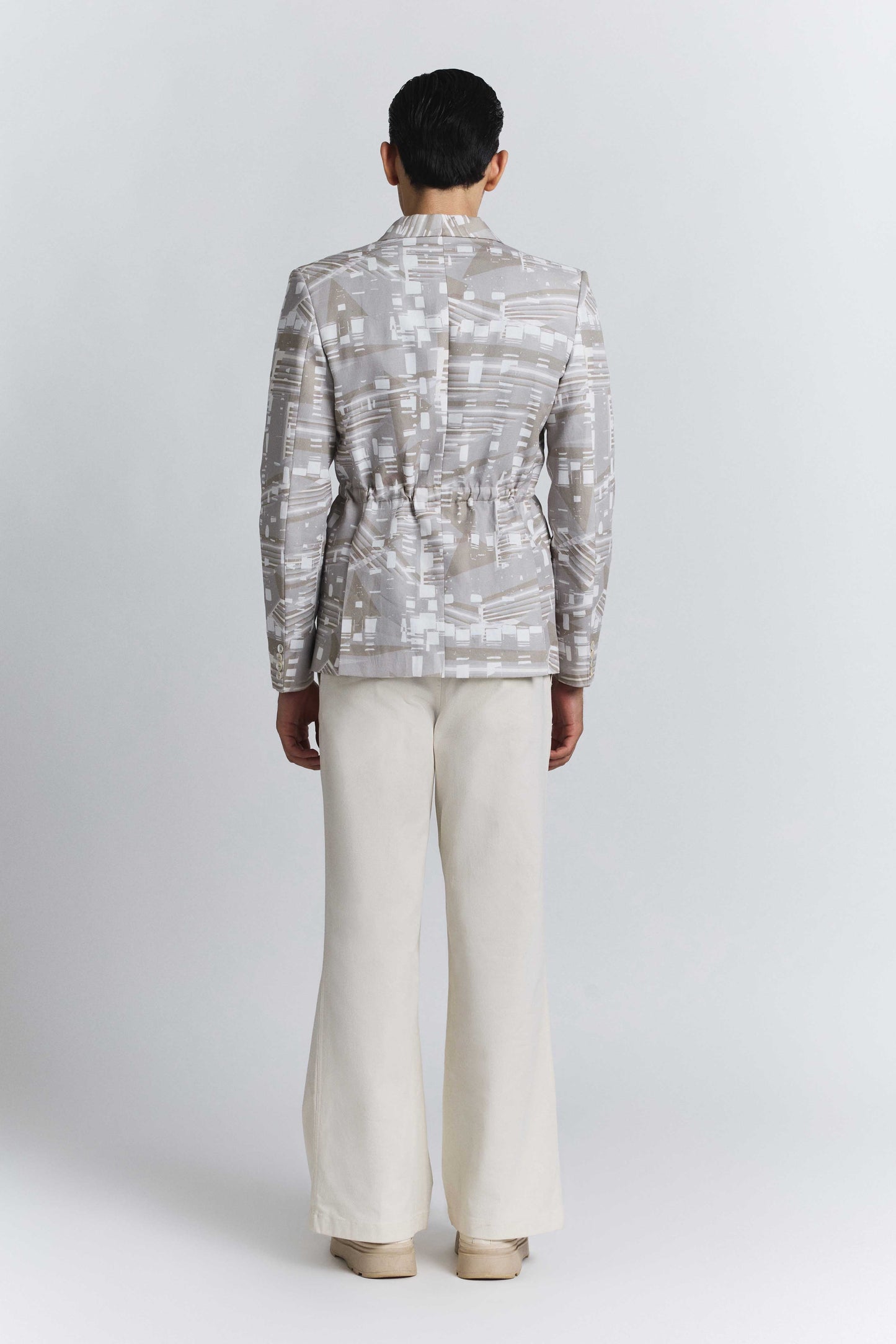 Contour Grid Belted Blazer