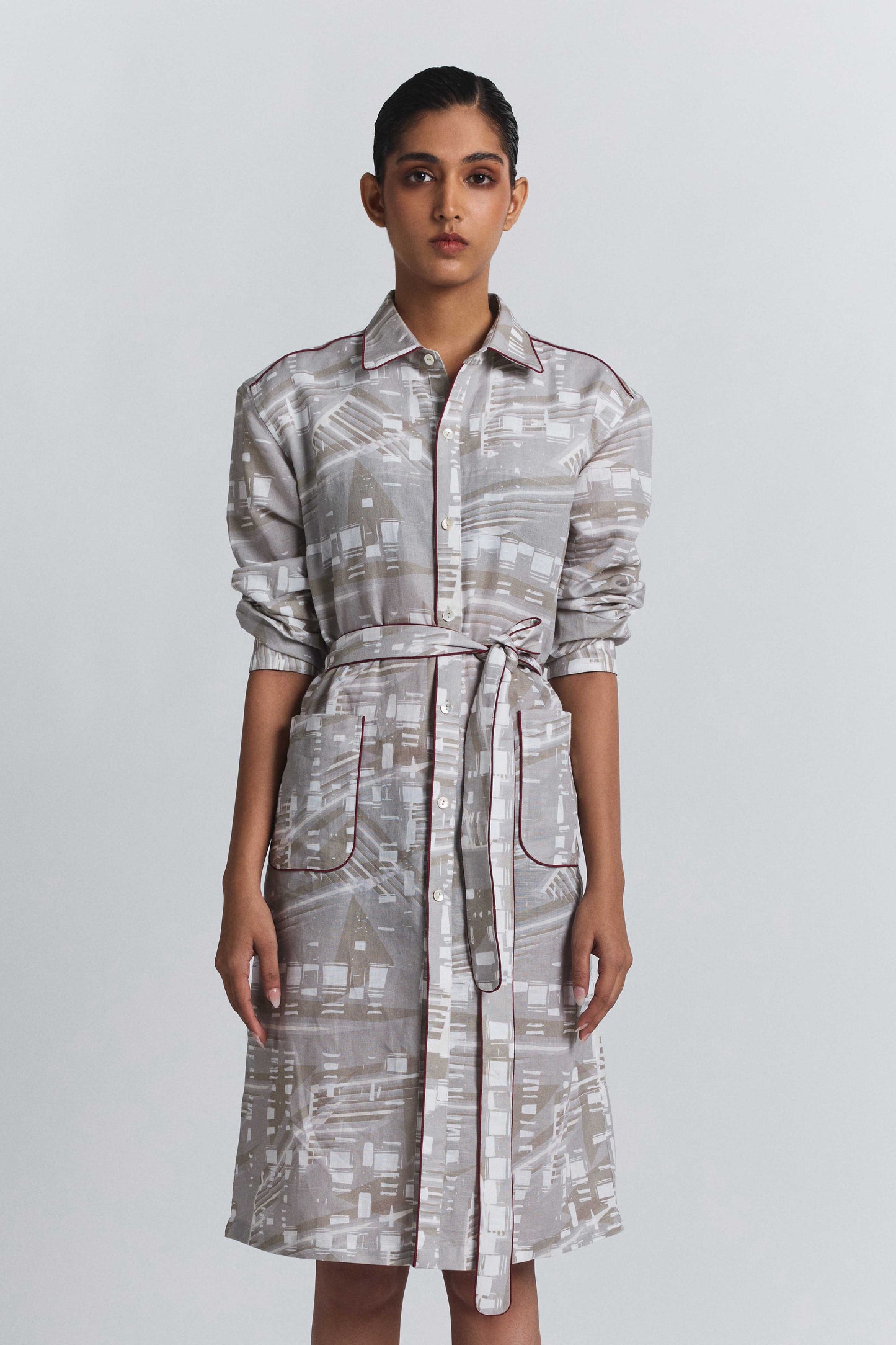 Contour Grid Shirt Dress