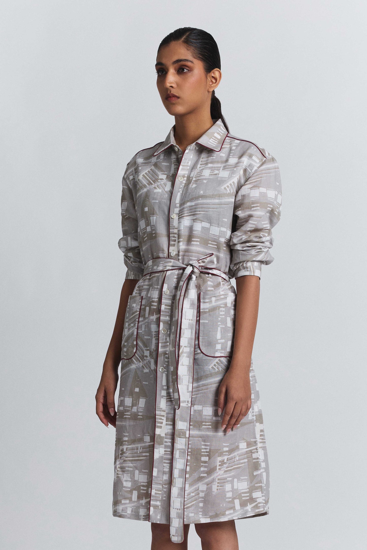 Contour Grid Shirt Dress