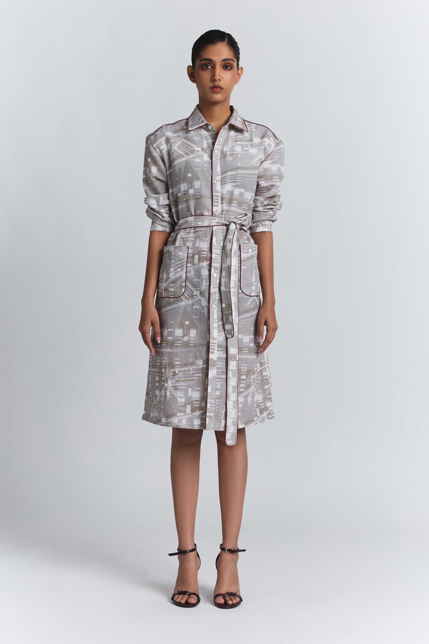 Contour Grid Shirt Dress