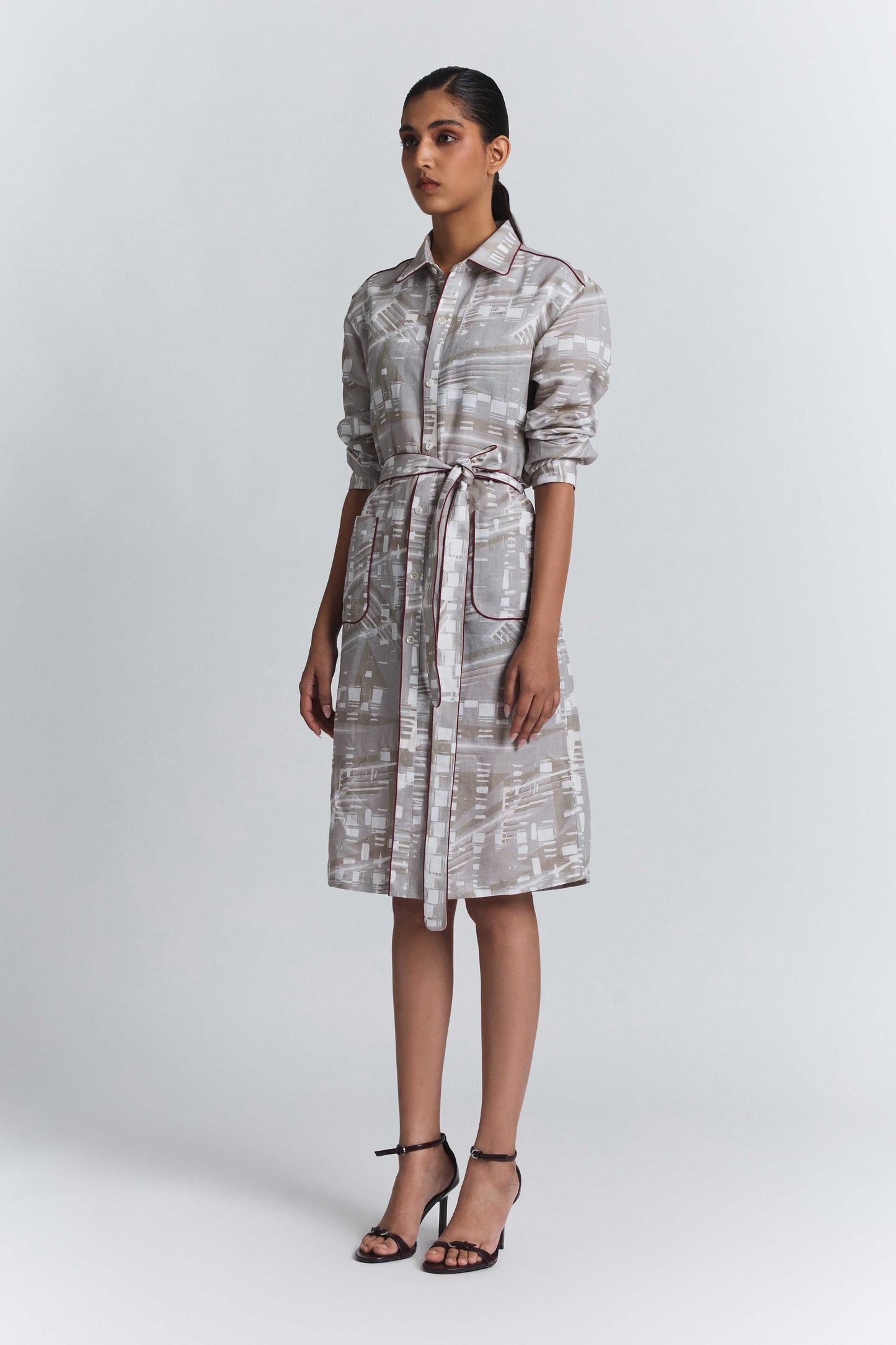 Contour Grid Shirt Dress